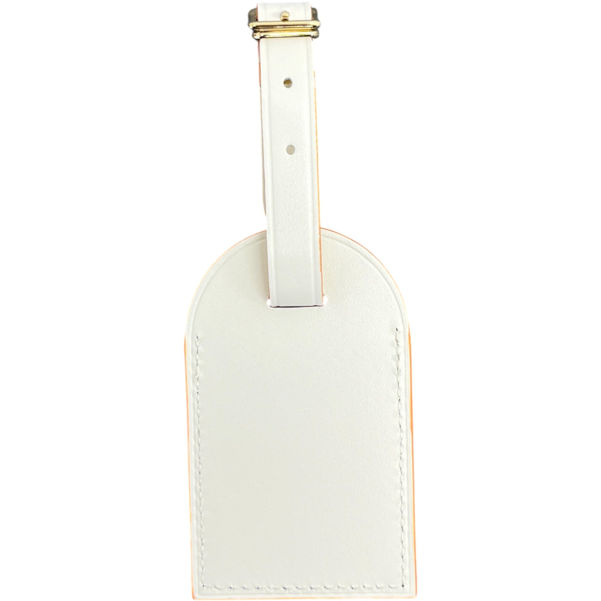 Embossed Logo Luggage Tag Cream