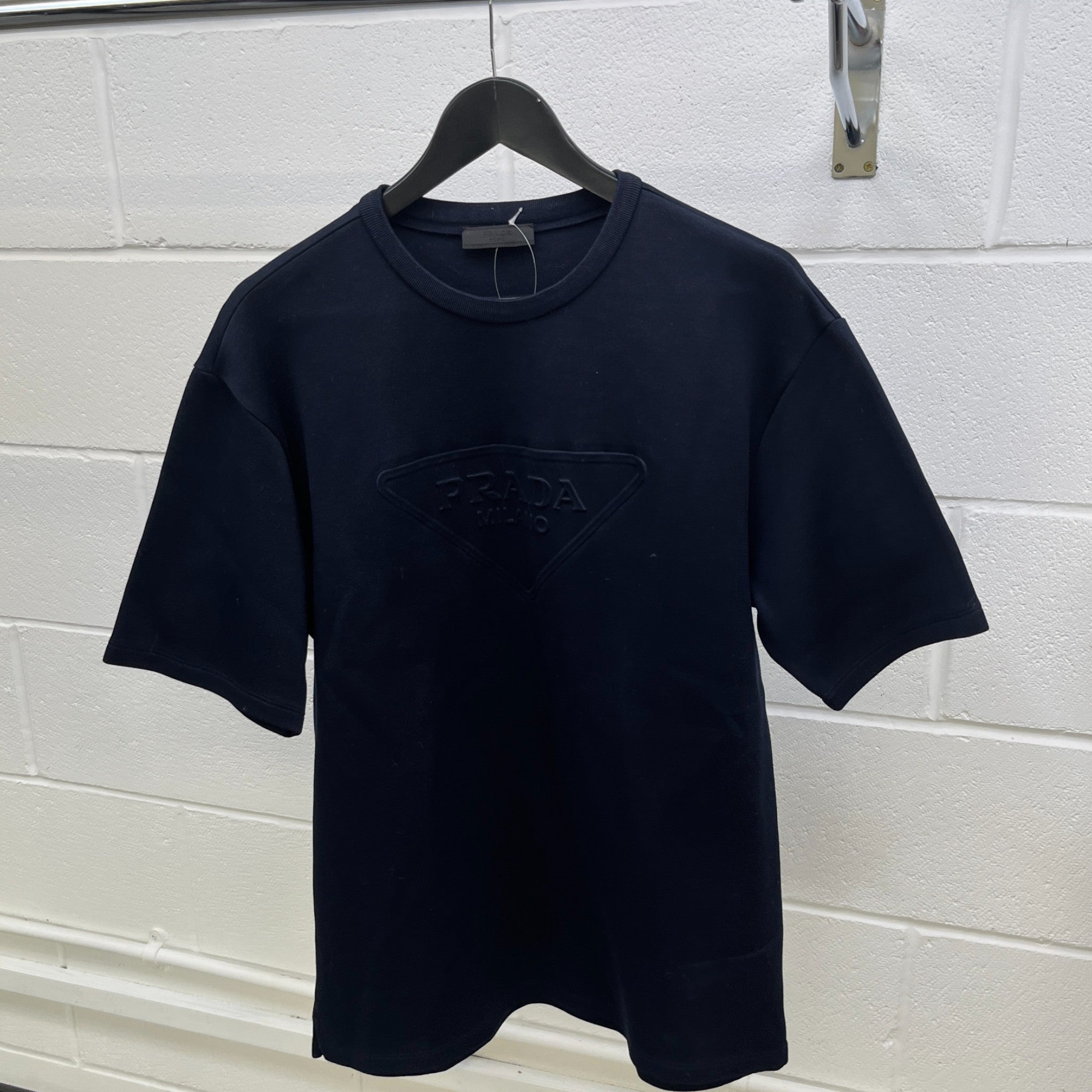 Men's Embossed Logo T-Shirt Navy Size XL