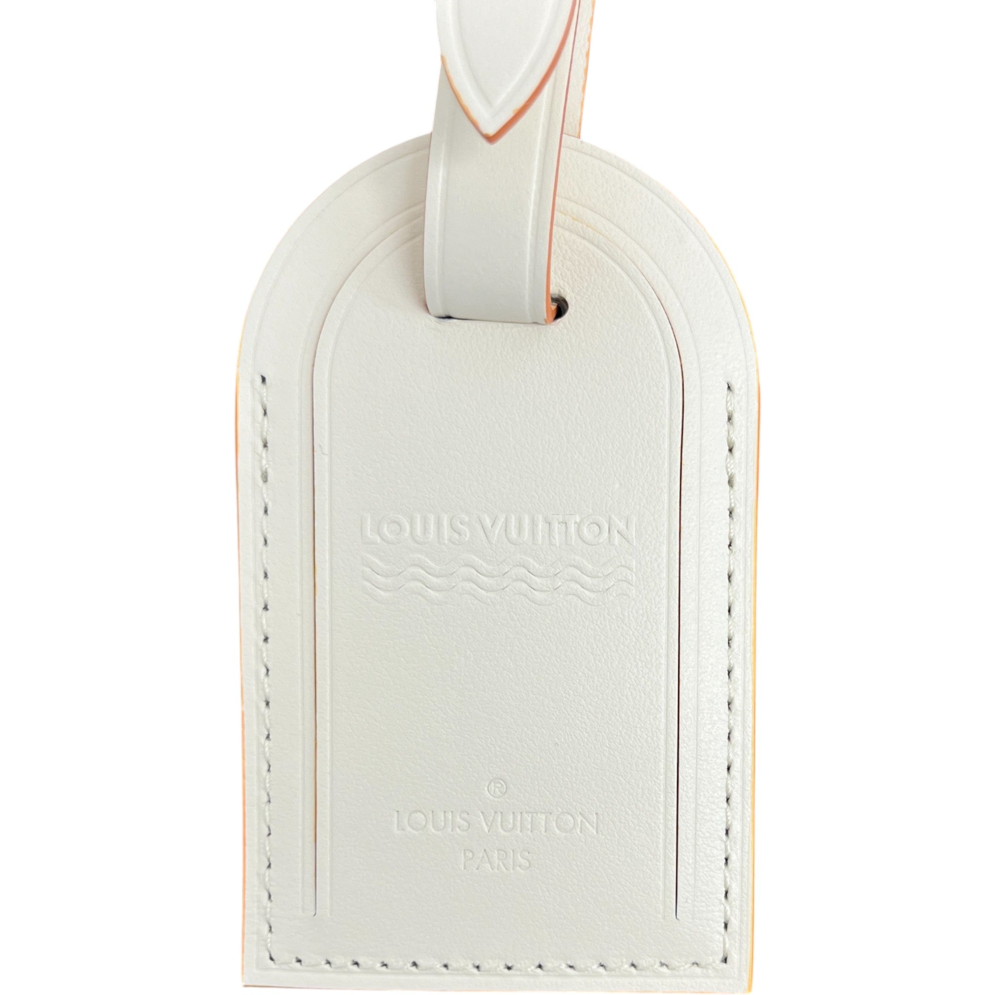 Embossed Logo Luggage Tag Cream