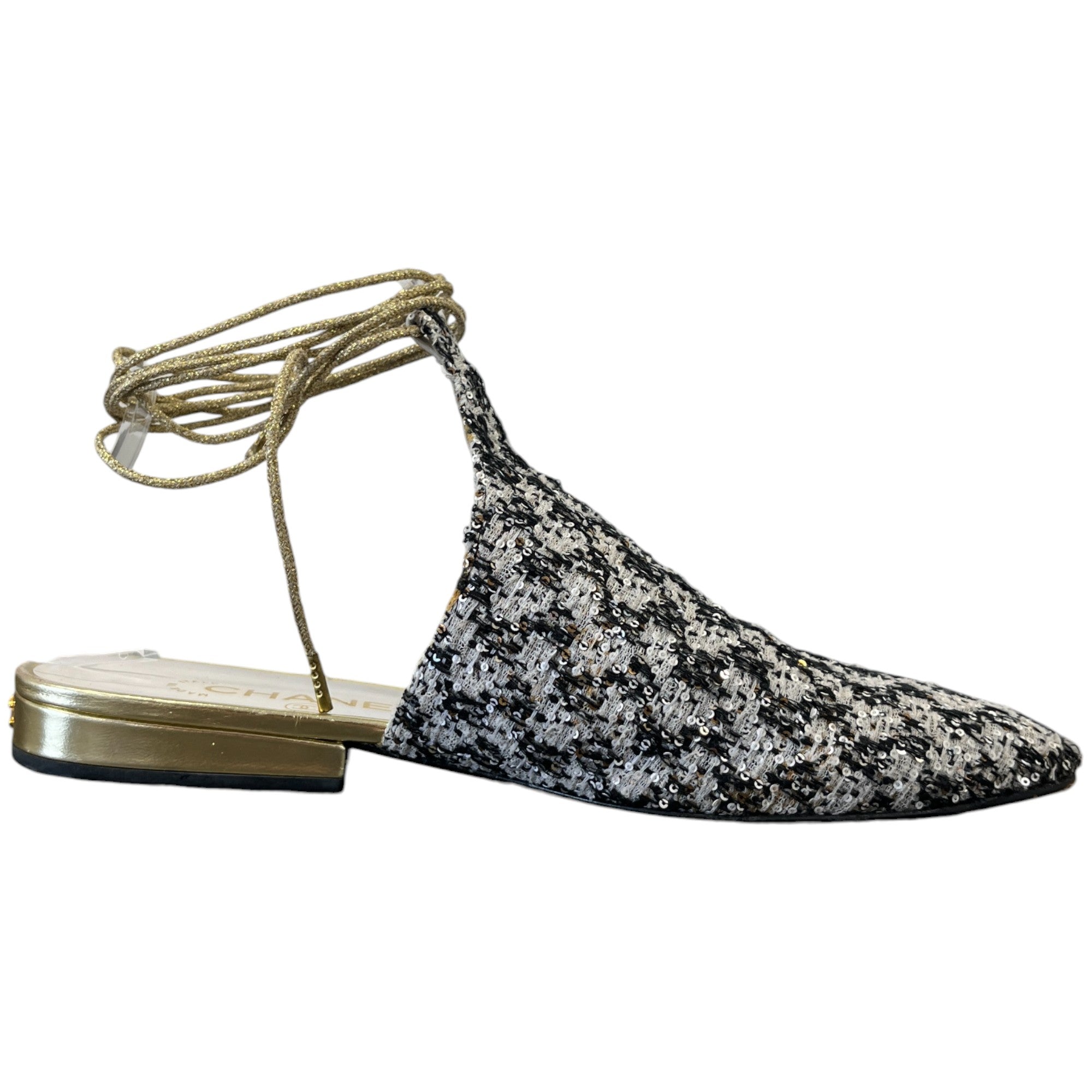 Women's Tweed Cc Logo Mules Black Size EU 37.5 / UK 4.5