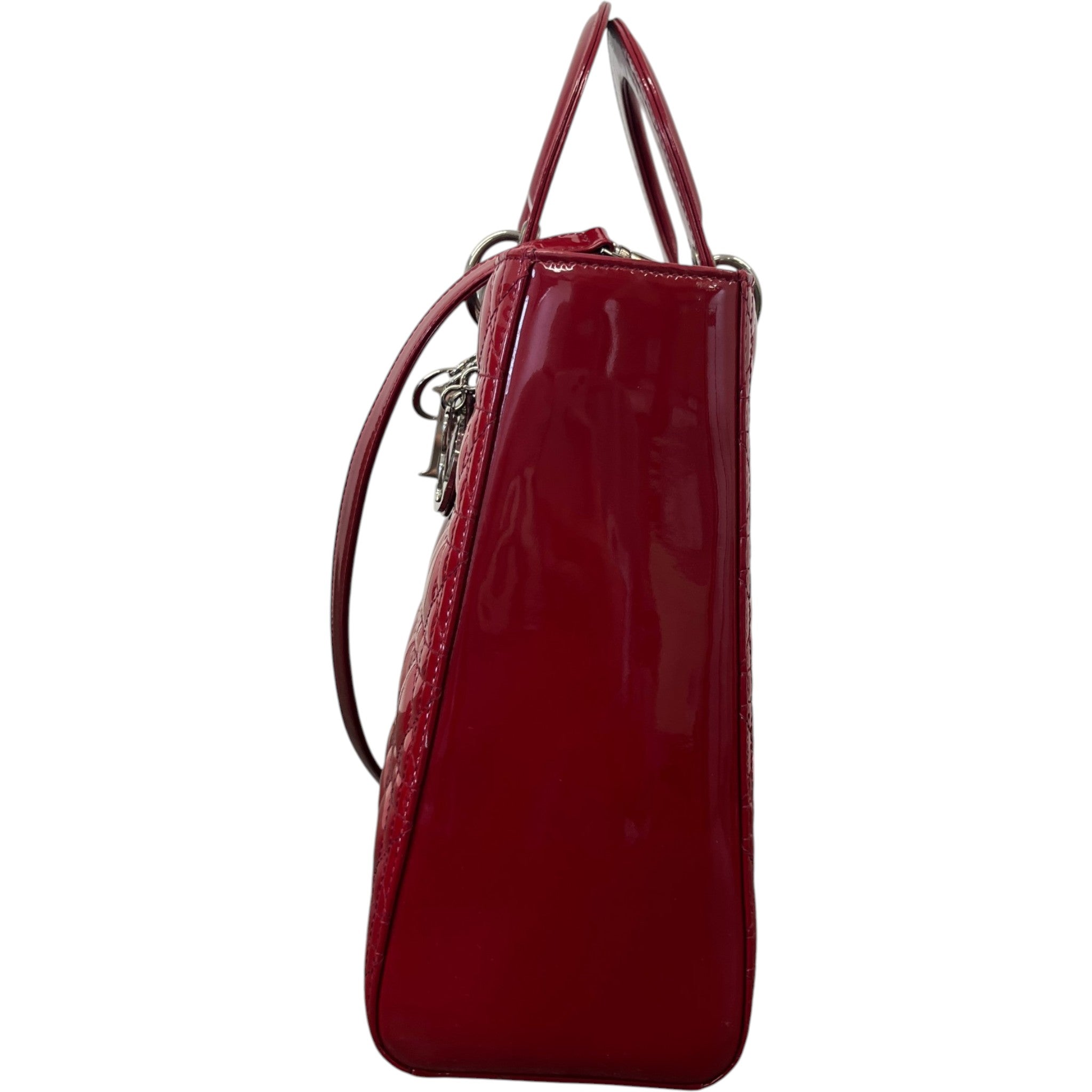 Women's Large Lady Dior Tote Bag Red