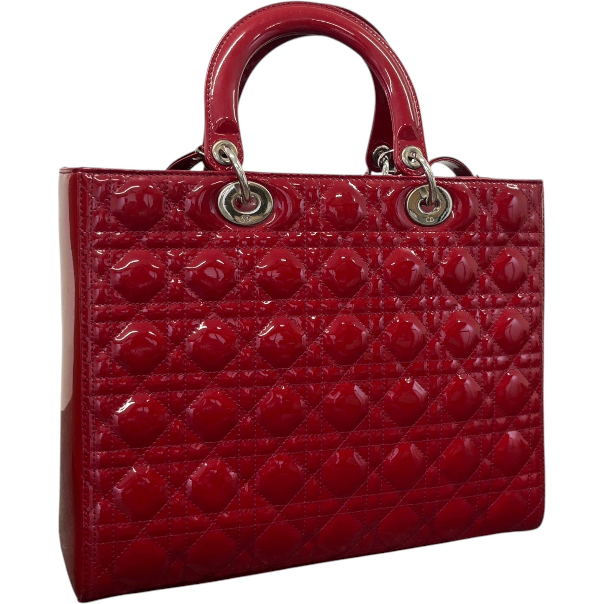 Women's Large Lady Dior Tote Bag Red
