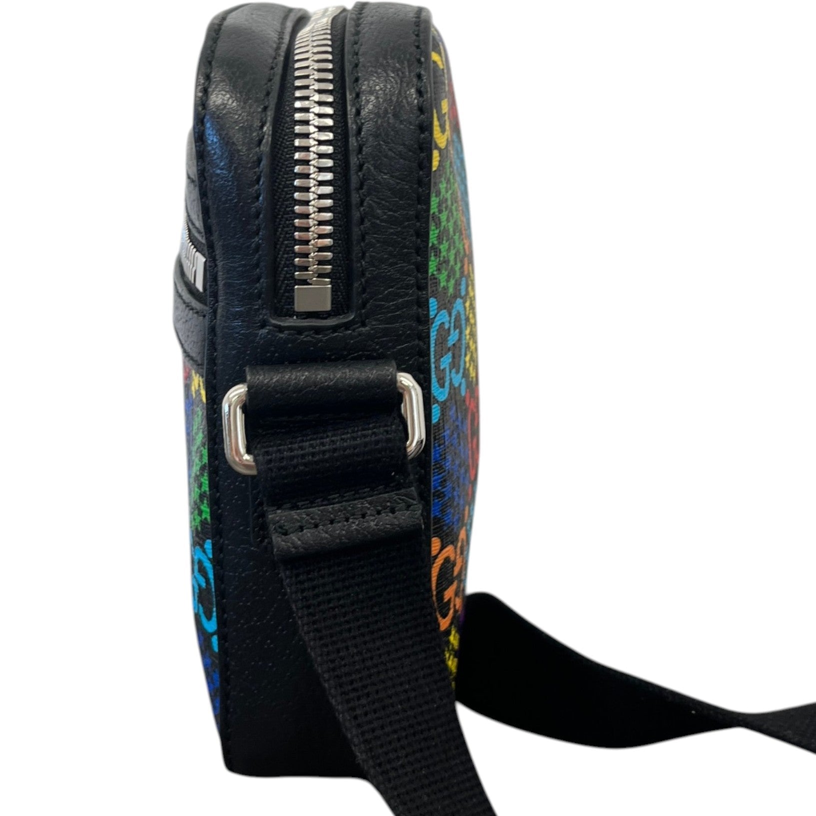 Men's Gg Psychedelic Messenger Bag Black