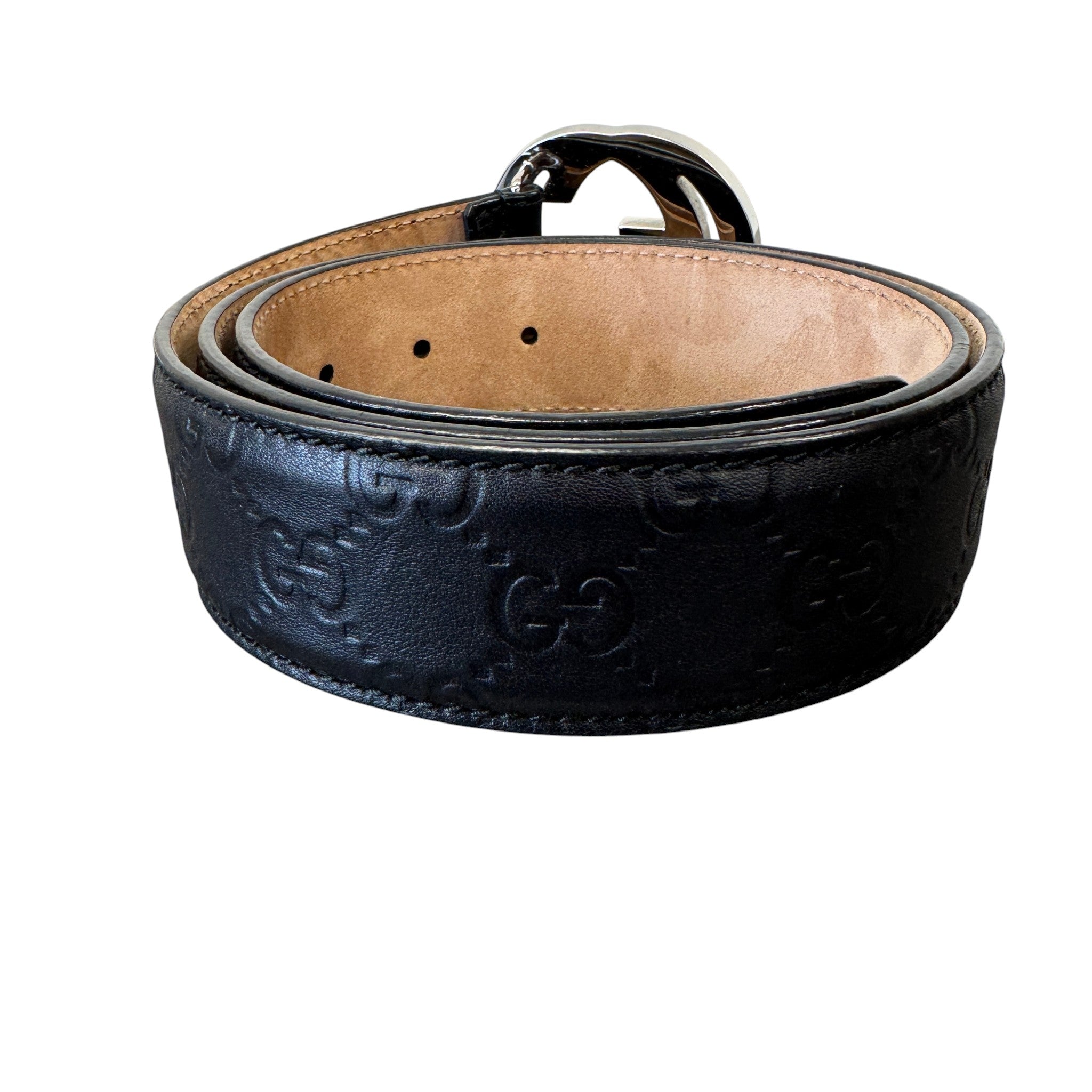 Women's Interlocking G Belt Black Size Waist 34"