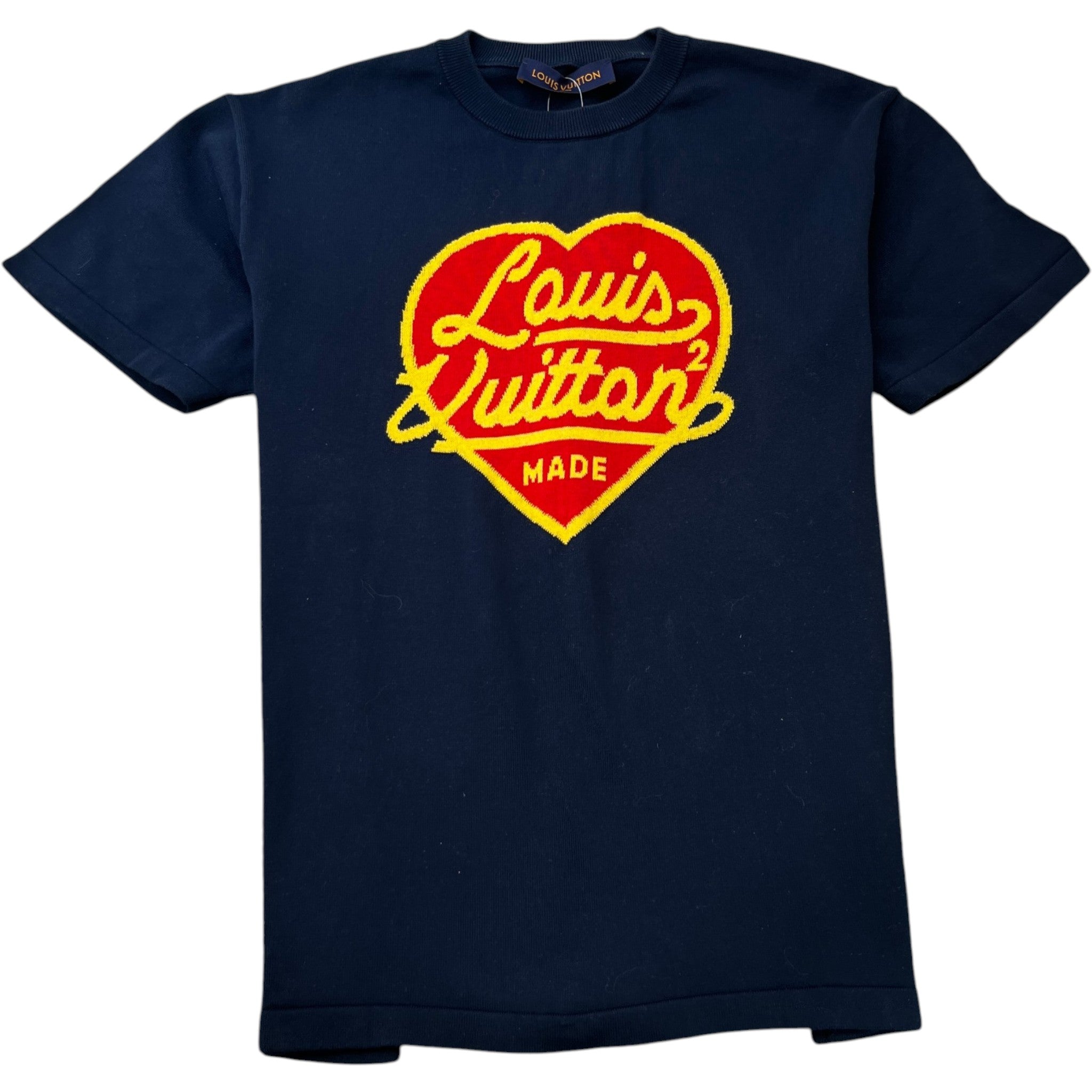 Men's X Nigo Intarsia Jacquard Heart T-Shirt Navy Size M