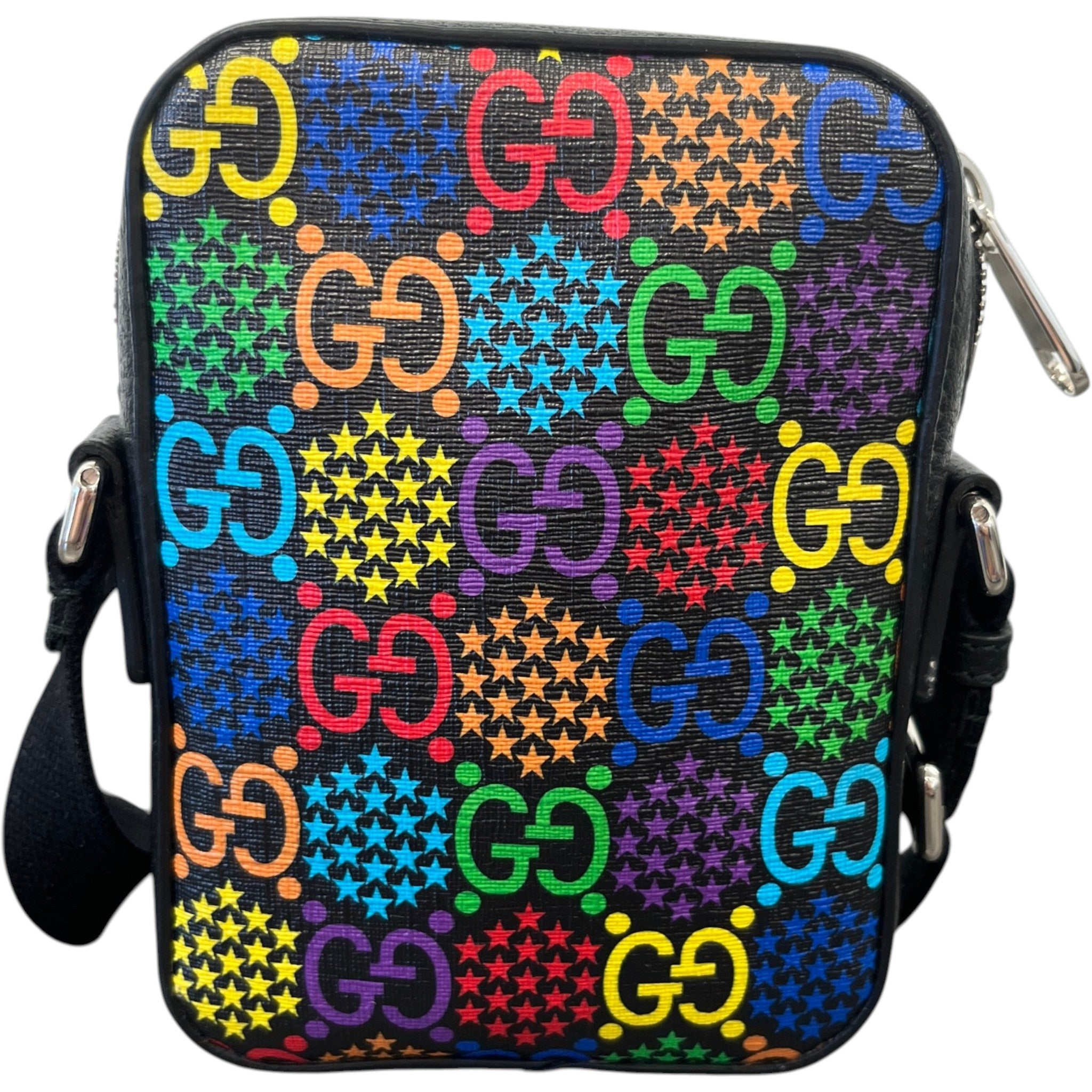 Men's Gg Psychedelic Messenger Bag Black