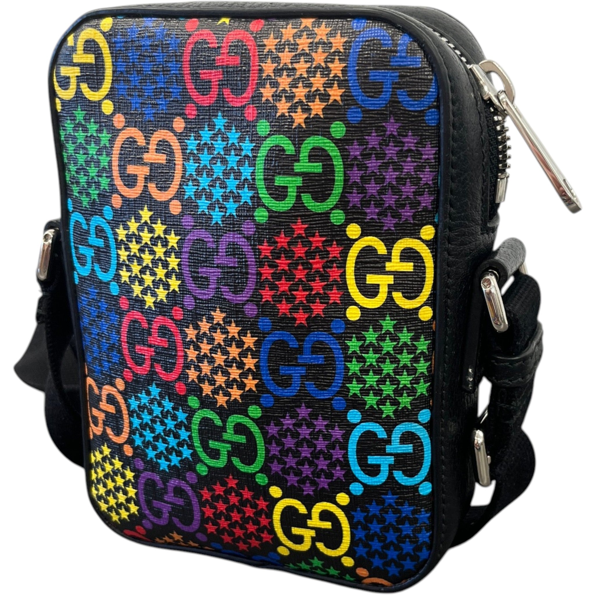 Men's Gg Psychedelic Messenger Bag Black
