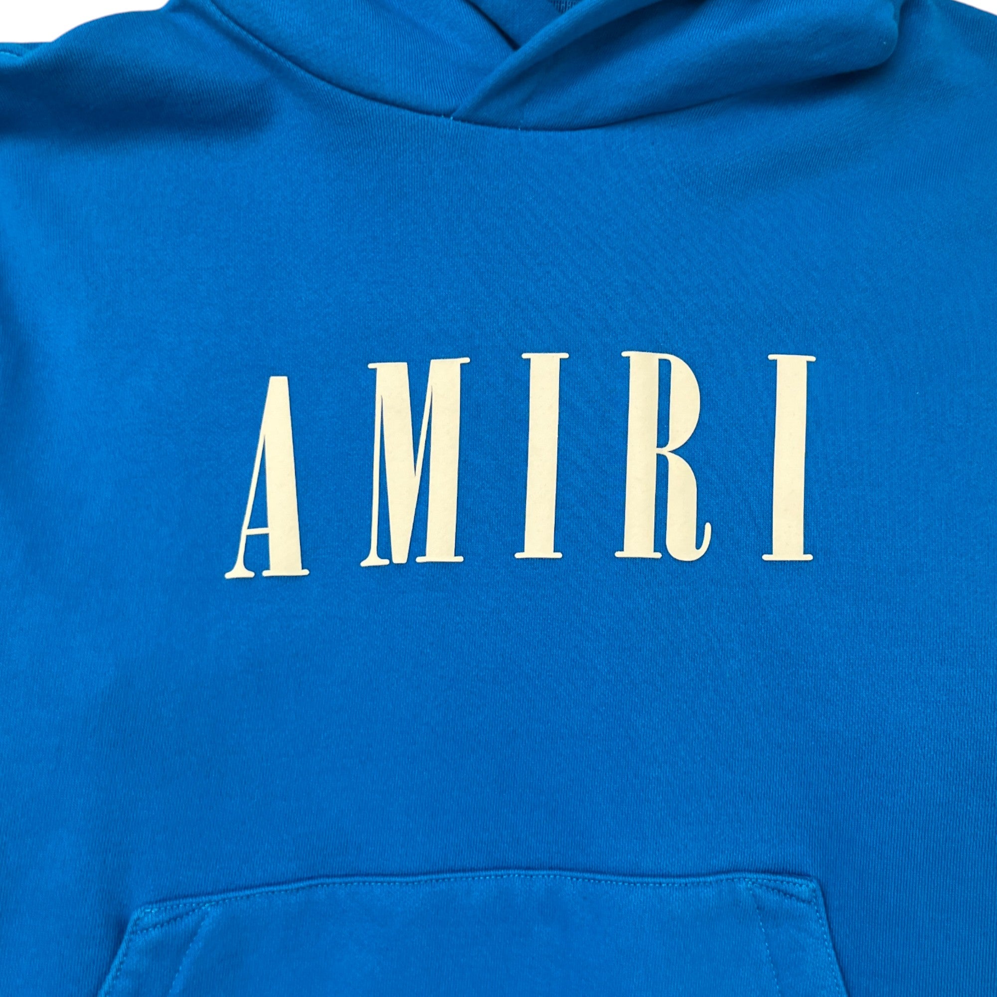 Men's Logo Print Hoodie Blue Size S