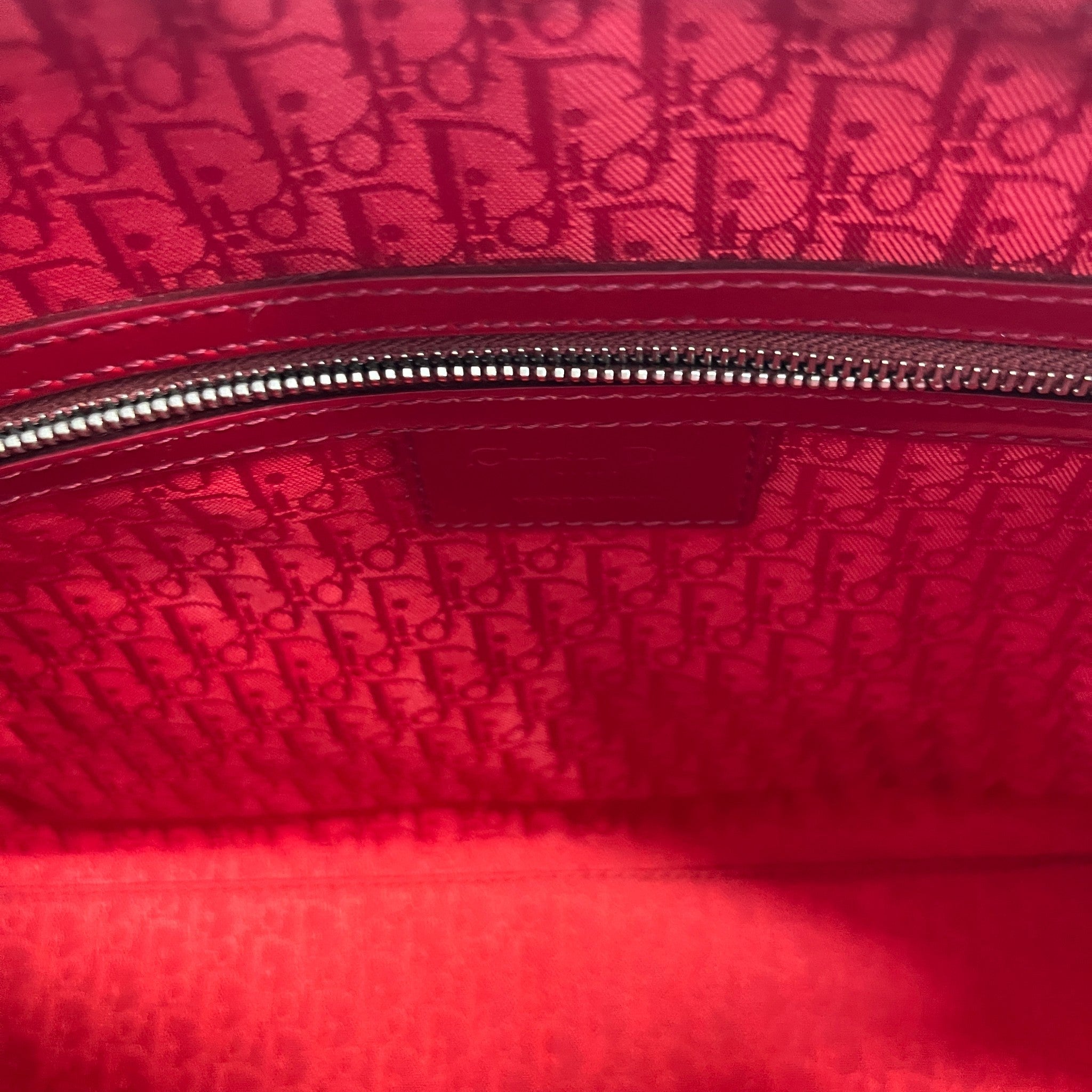 Women's Large Lady Dior Tote Bag Red