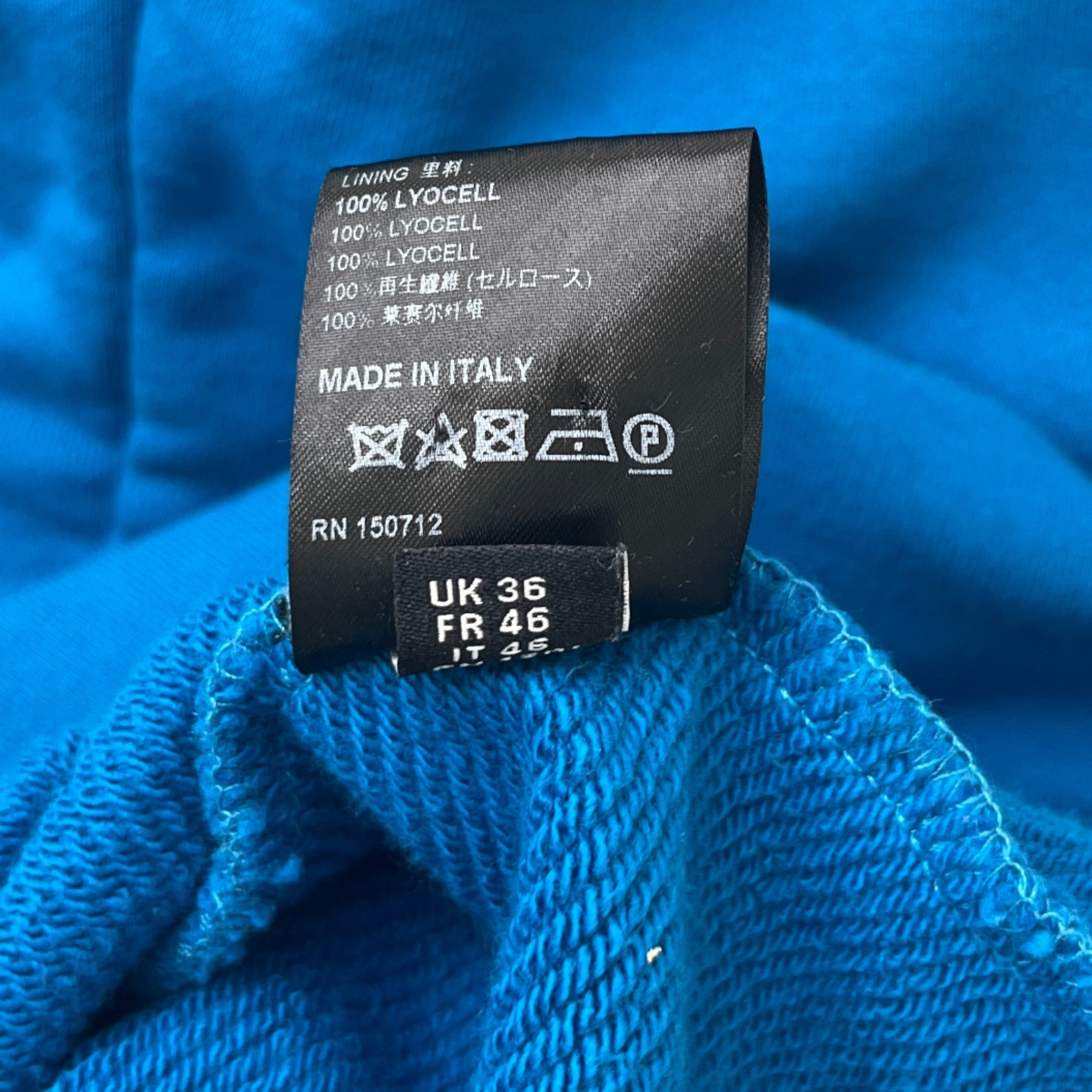 Men's Logo Print Hoodie Blue Size S