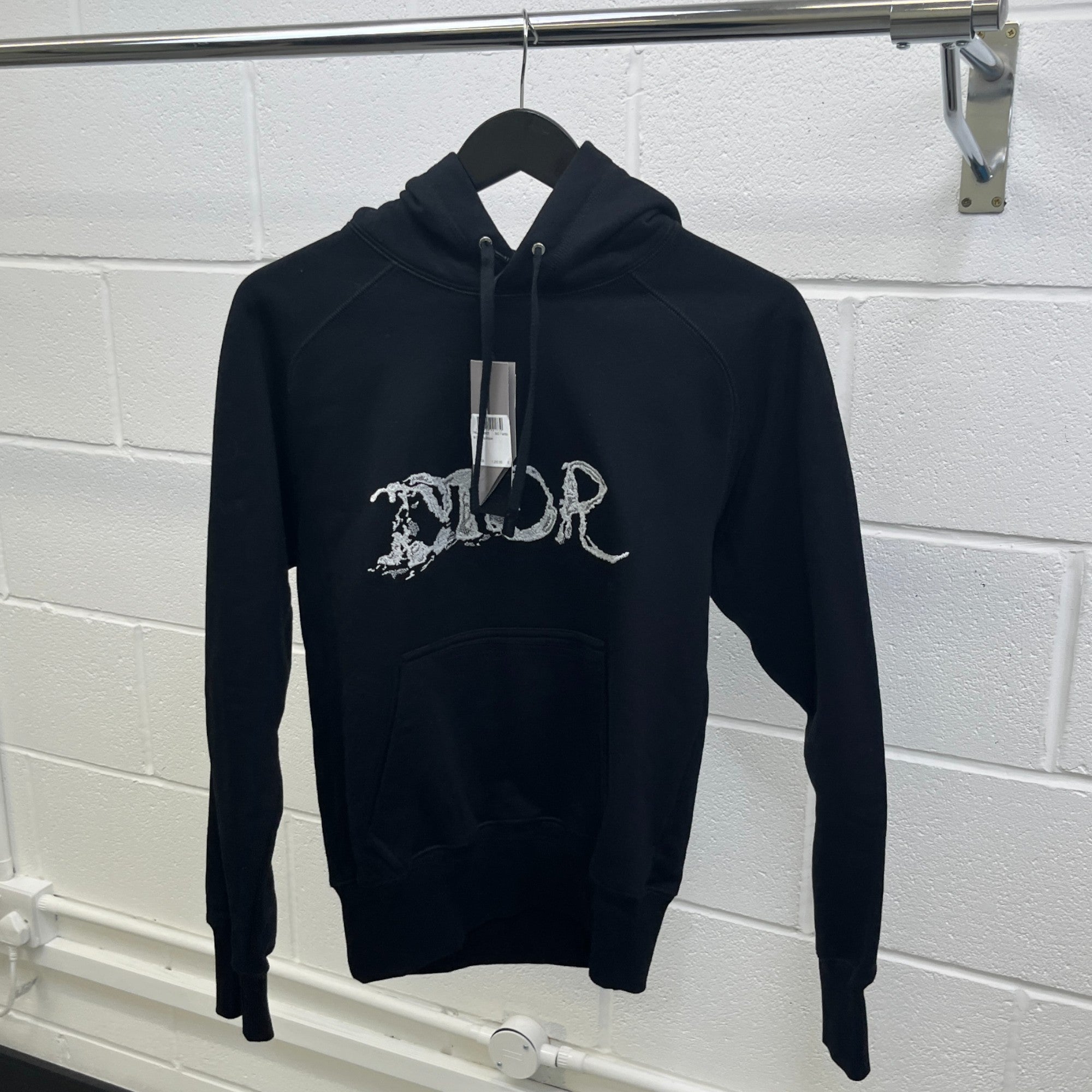 Men's Embroidered Logo Hoodie Black Size XXS