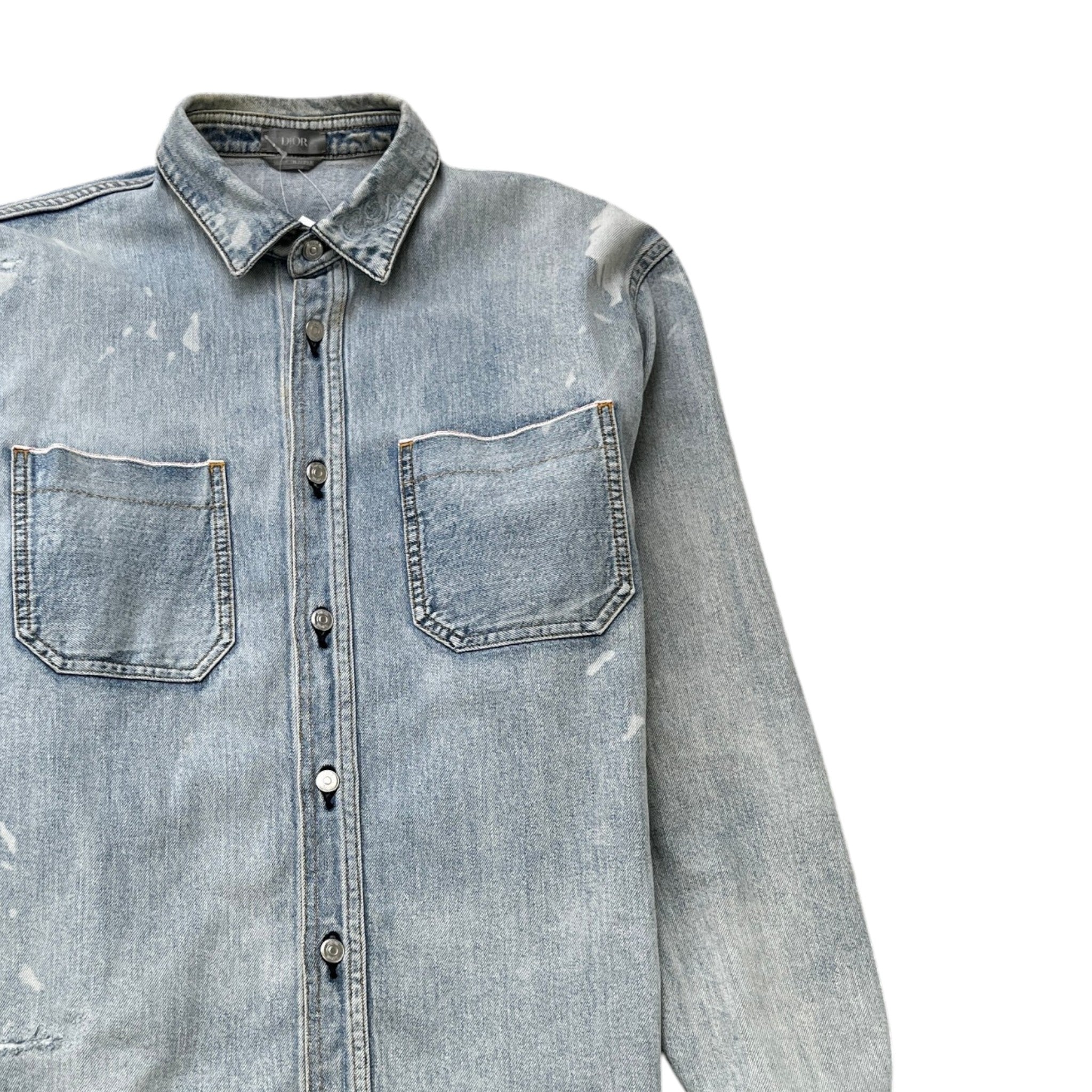 Washed Embroidered Logo Jacket Blue Size S