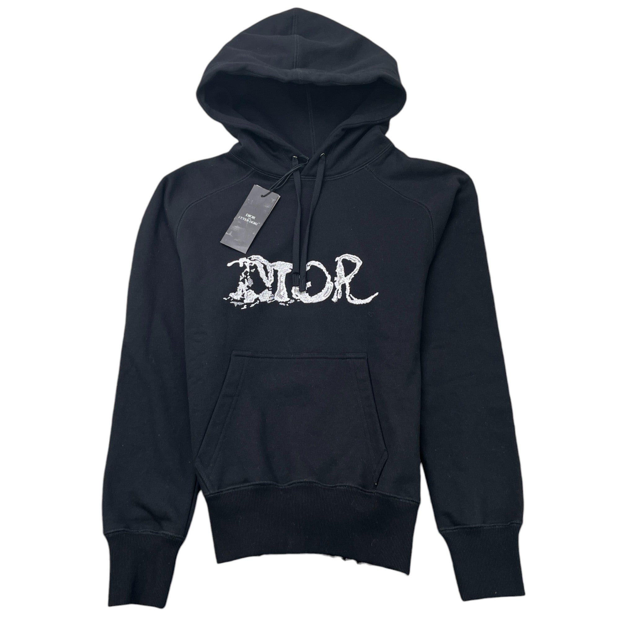 Men's Embroidered Logo Hoodie Black Size XXS