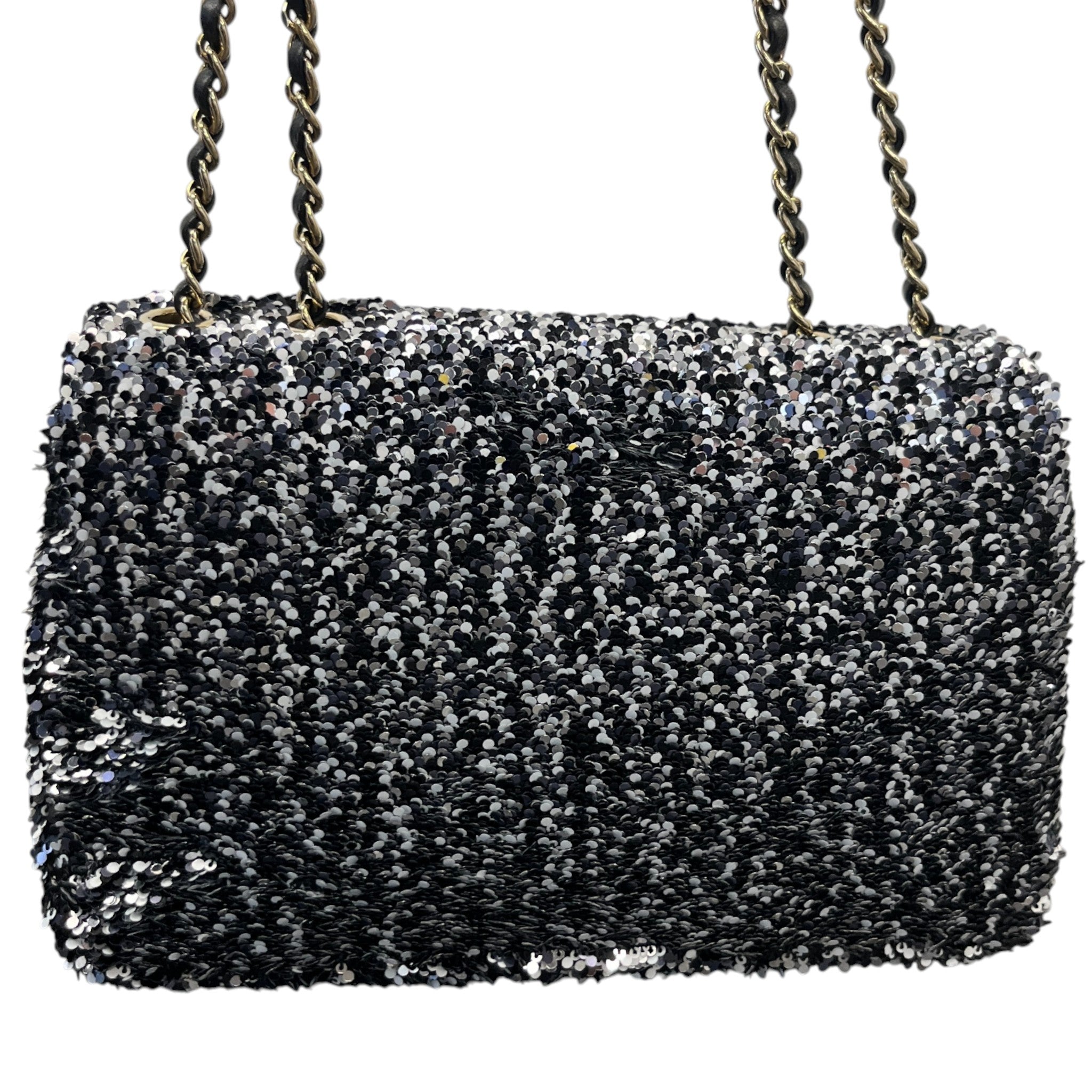 Women's Sequin Mini Classic Flap Bag Black