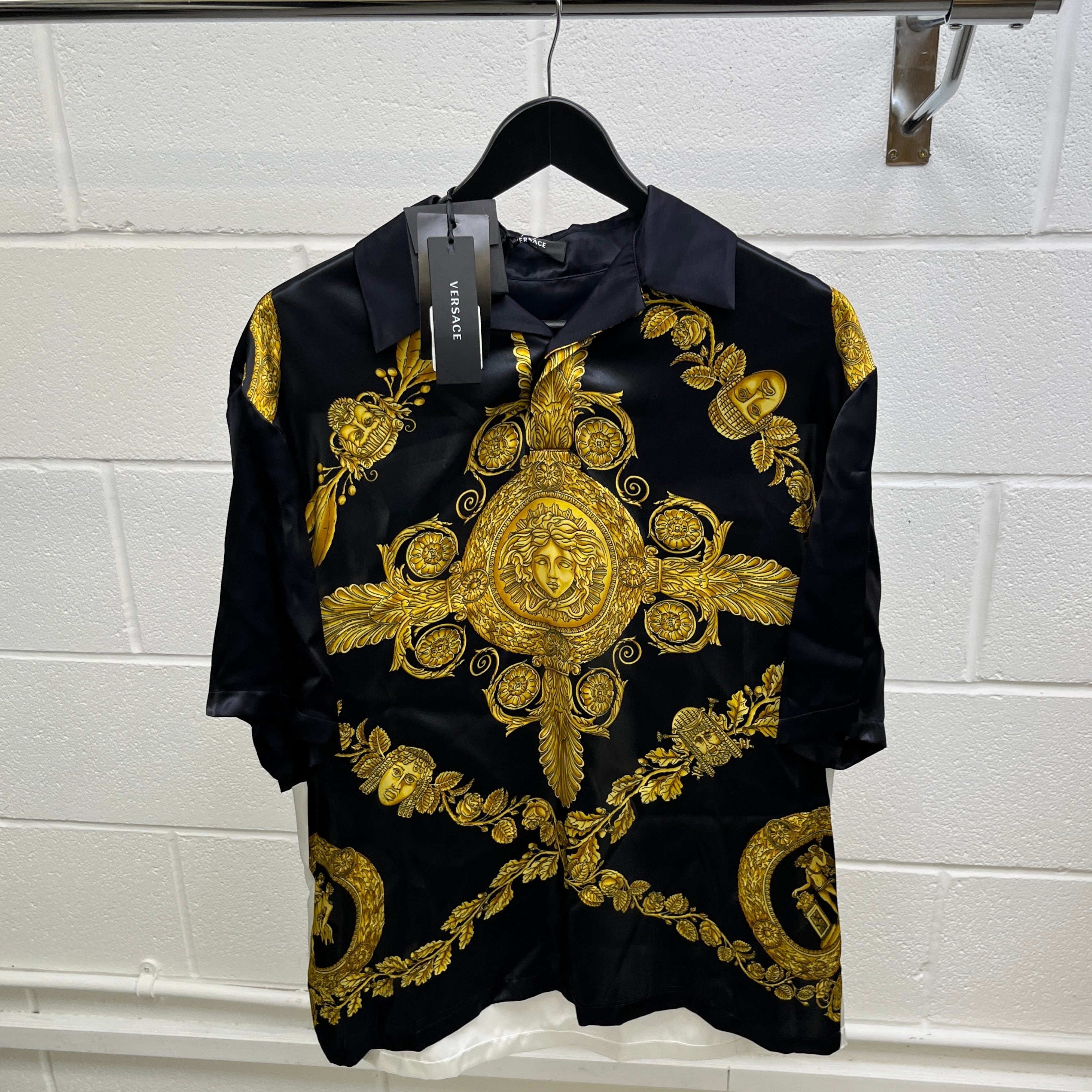 Men's Baroque Print Shirt Black Size IT 46 / UK S