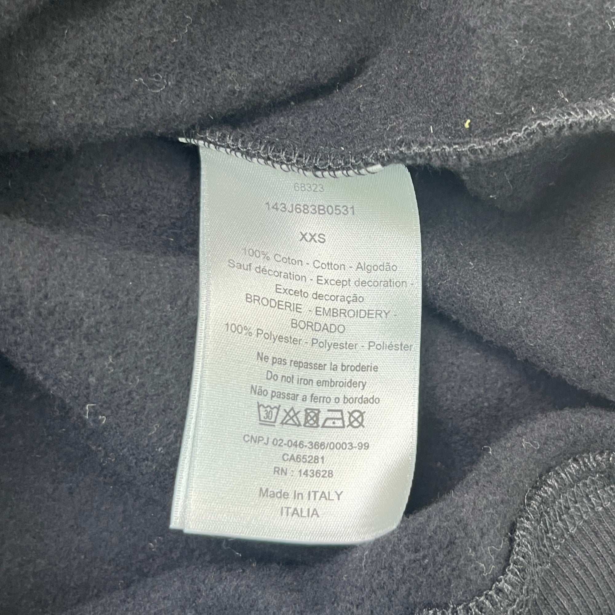 Men's Embroidered Logo Hoodie Black Size XXS