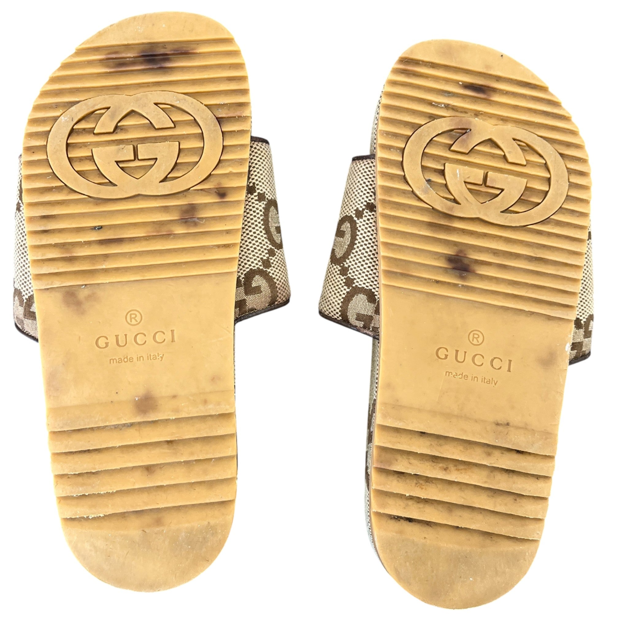 Men's Gg Supreme Canvas Slides Beige Size EU 40 / UK 6