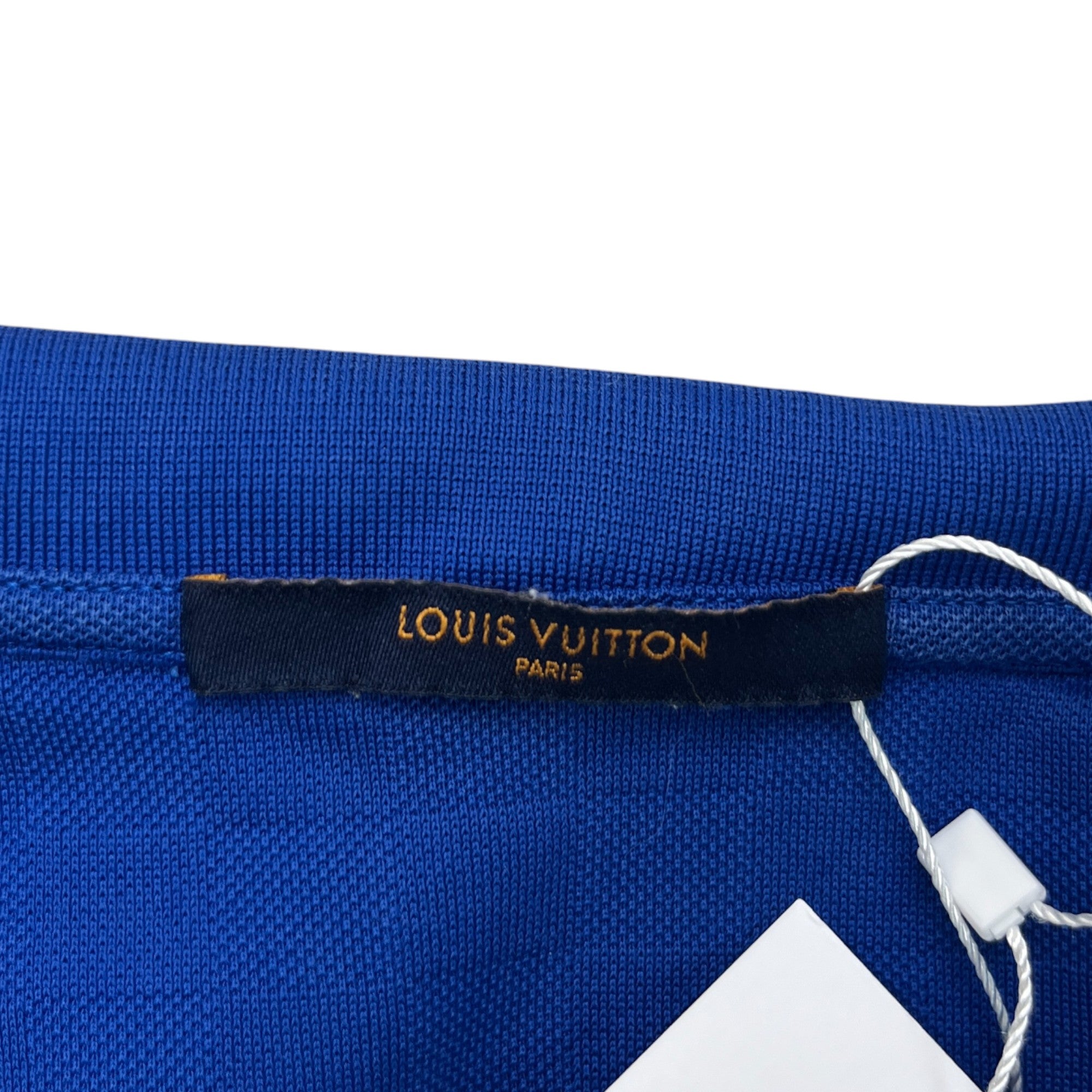 Men's Damier Polo Shirt Blue Size XS