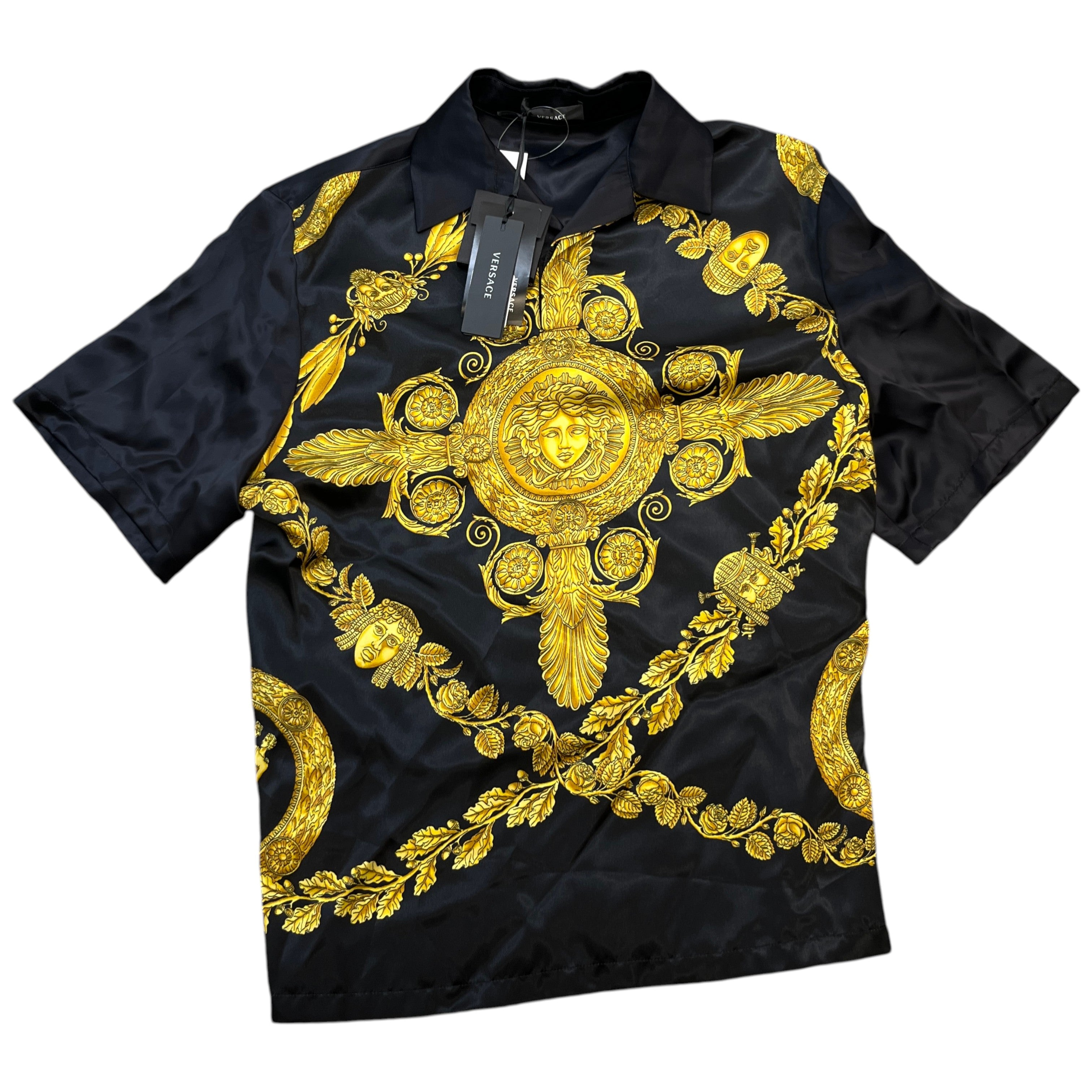 Men's Baroque Print Shirt Black Size IT 46 / UK S