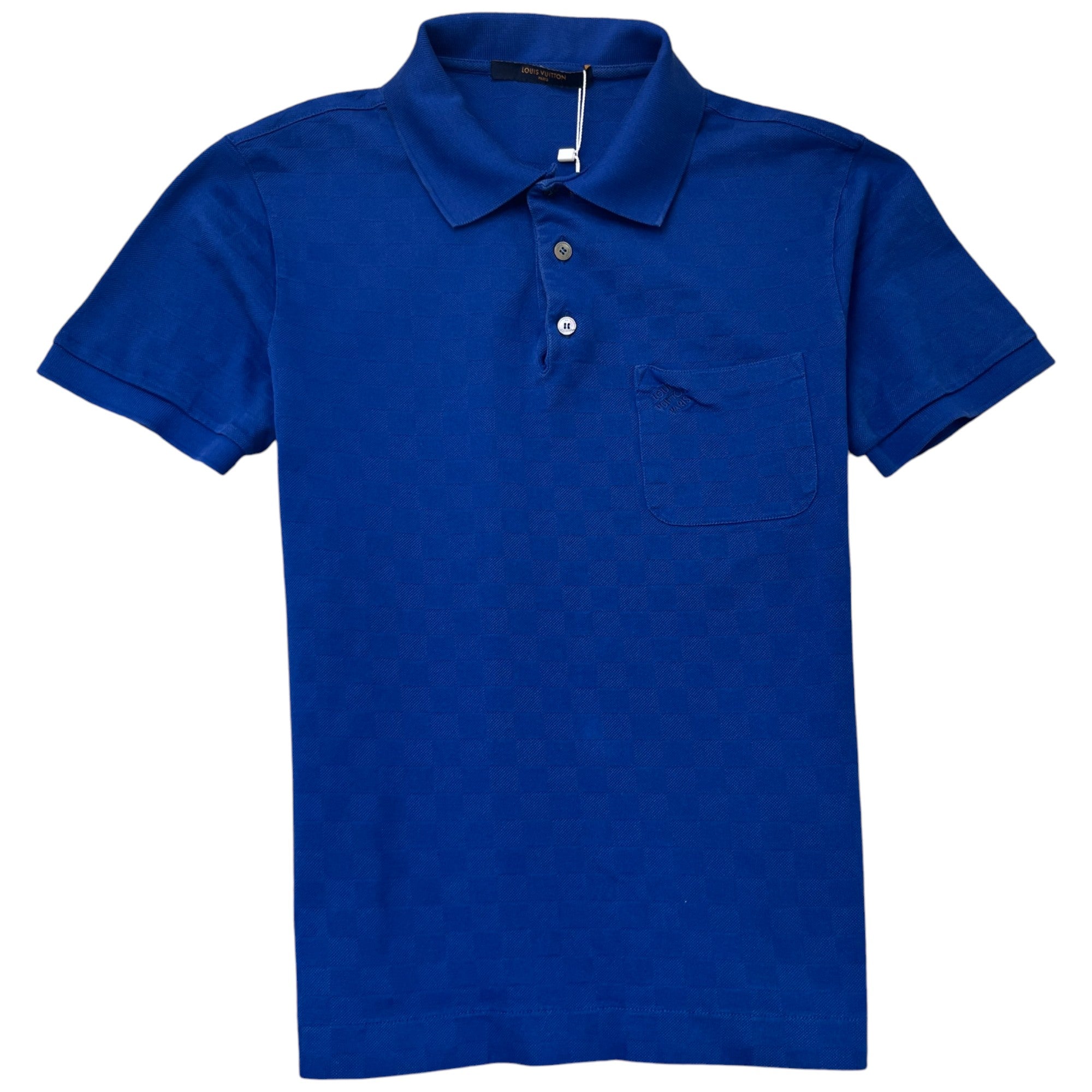 Men's Damier Polo Shirt Blue Size XS