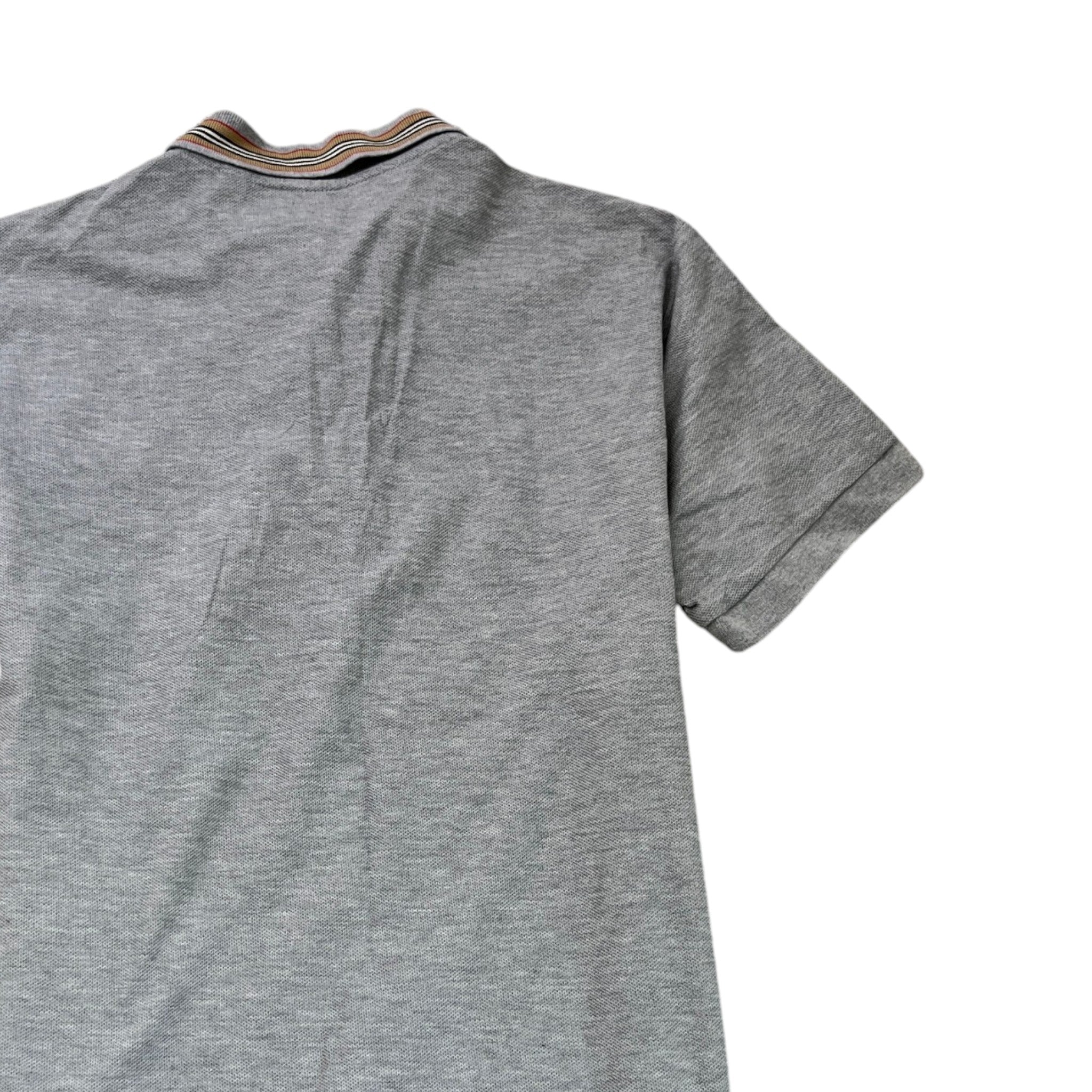 Men's Embroidered Logo Polo Shirt Grey Size M