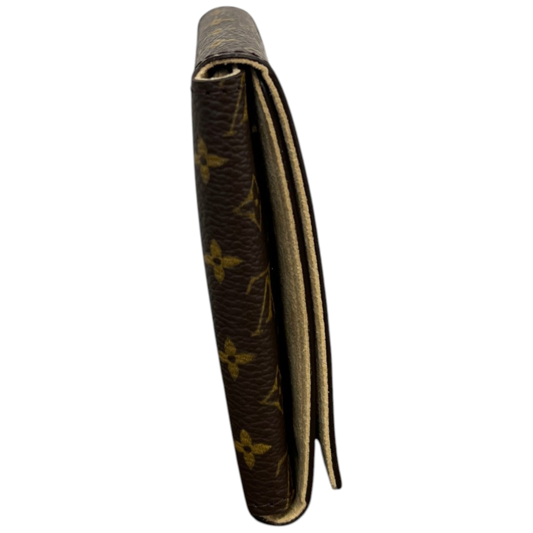 Women's Monogram Folding Jewellery Pouch Wallet Brown