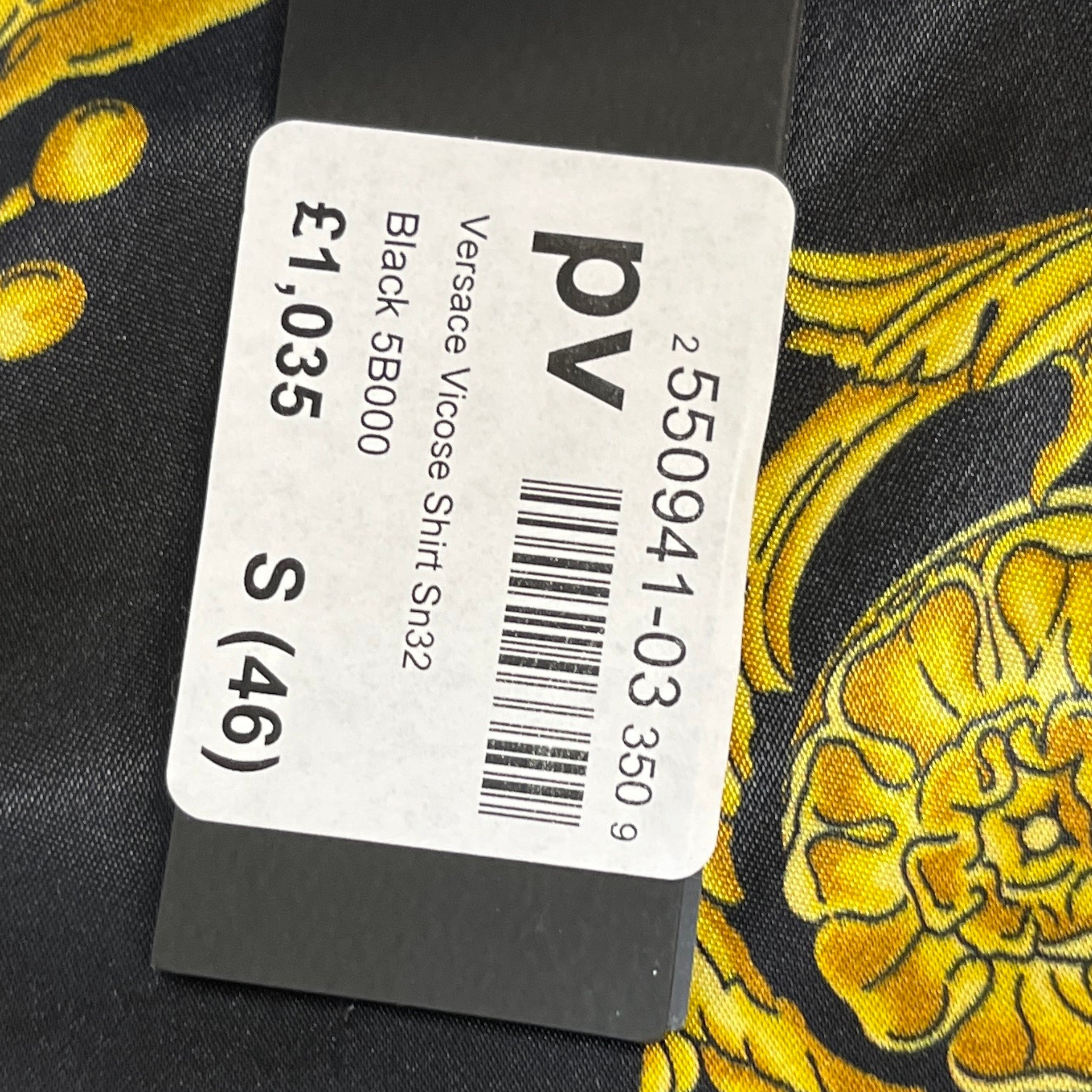 Men's Baroque Print Shirt Black Size IT 46 / UK S