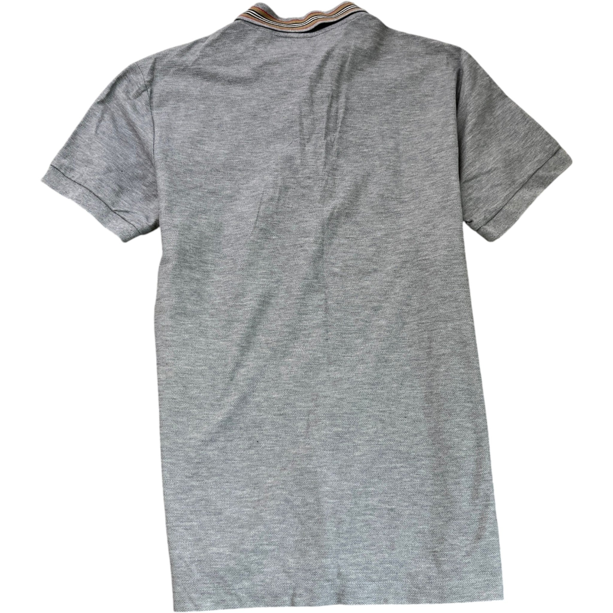 Men's Embroidered Logo Polo Shirt Grey Size M