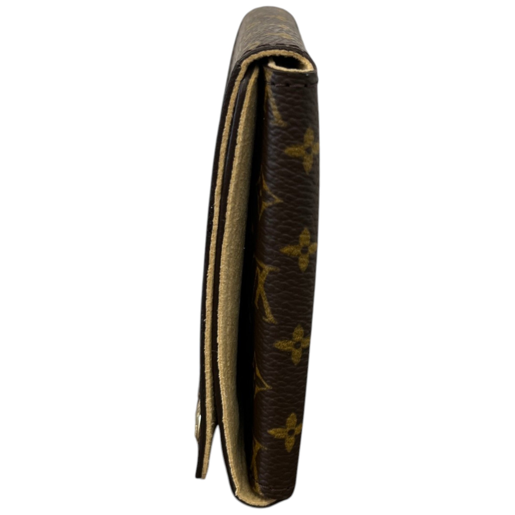 Women's Monogram Folding Jewellery Pouch Wallet Brown
