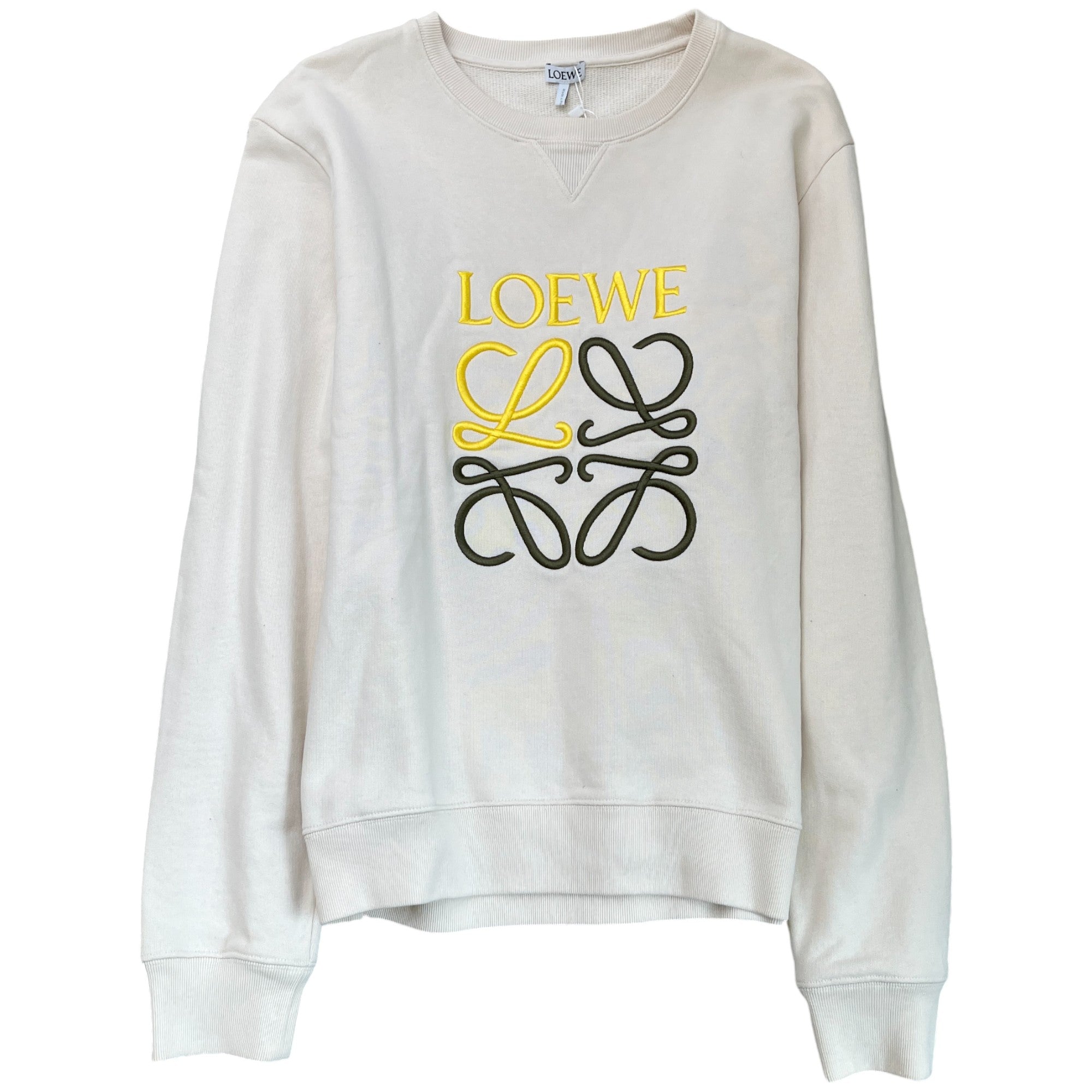 Men's Anagram Embroidered Sweatshirt Beige Size L