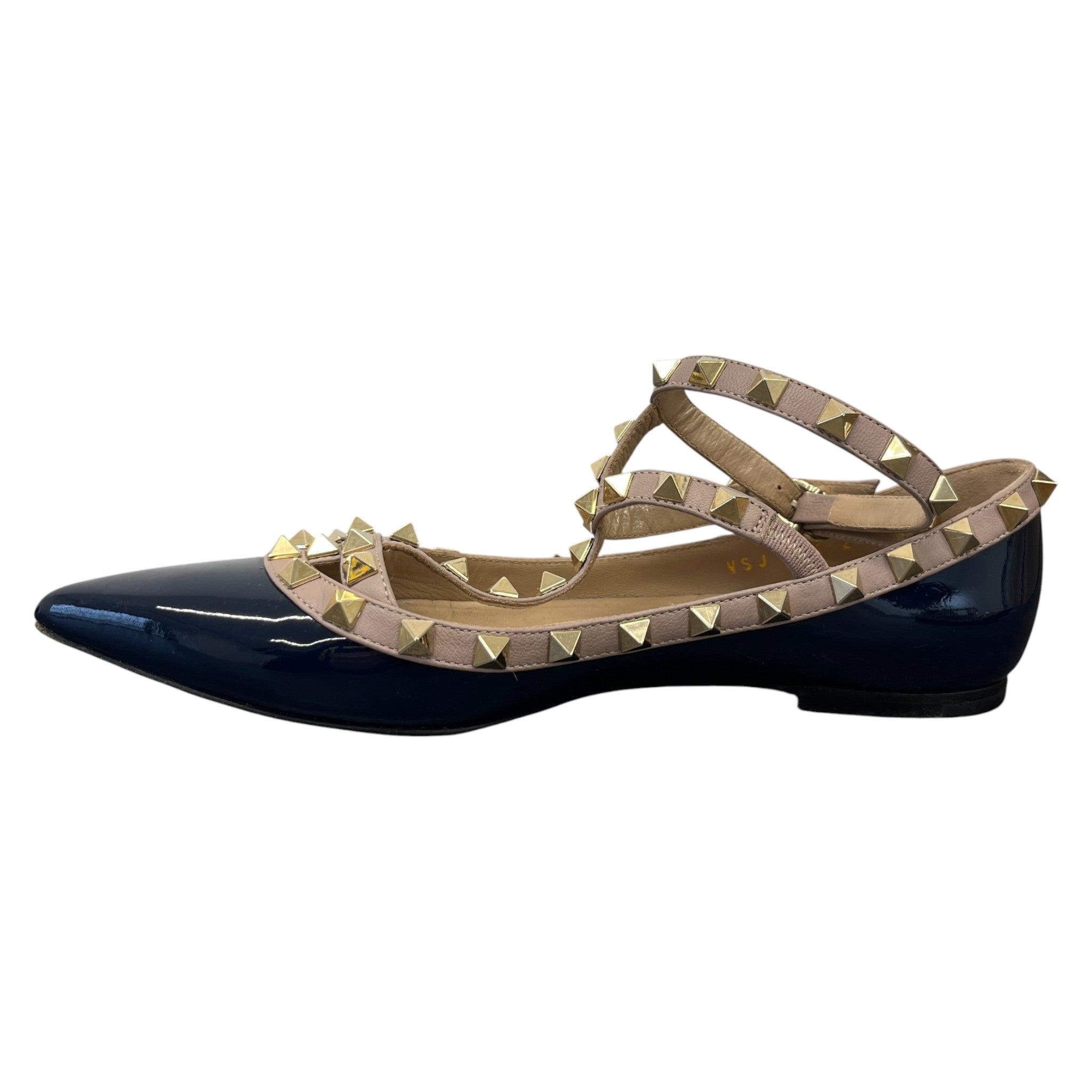 Women's Rockstud Caged Ballet Loafers Navy Size EU 36.5 / UK 3.5