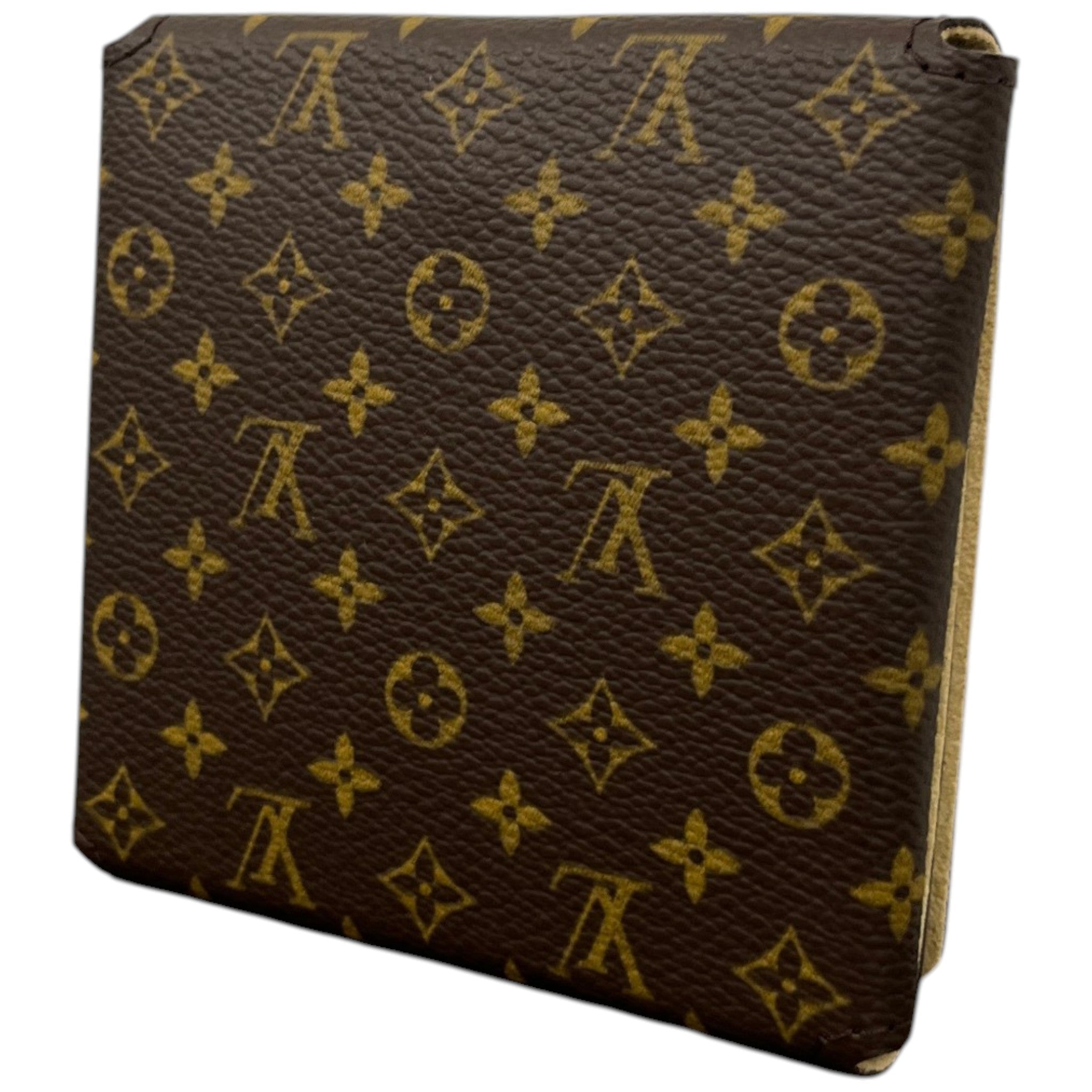 Women's Monogram Folding Jewellery Pouch Wallet Brown