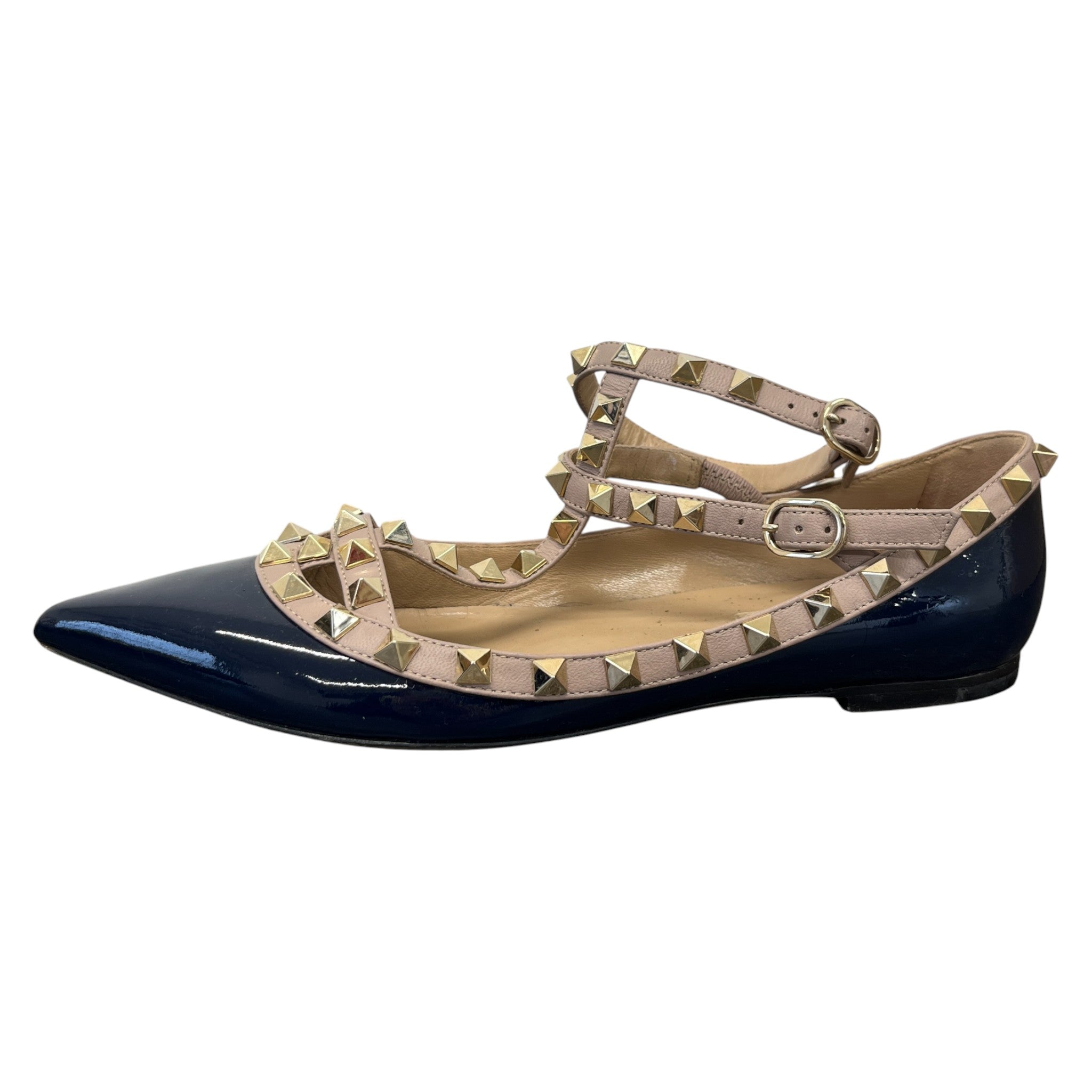 Women's Rockstud Caged Ballet Loafers Navy Size EU 36.5 / UK 3.5