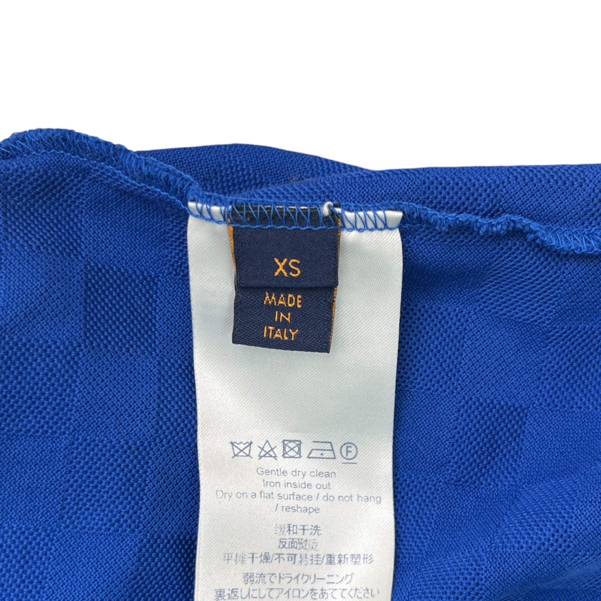 Men's Damier Polo Shirt Blue Size XS