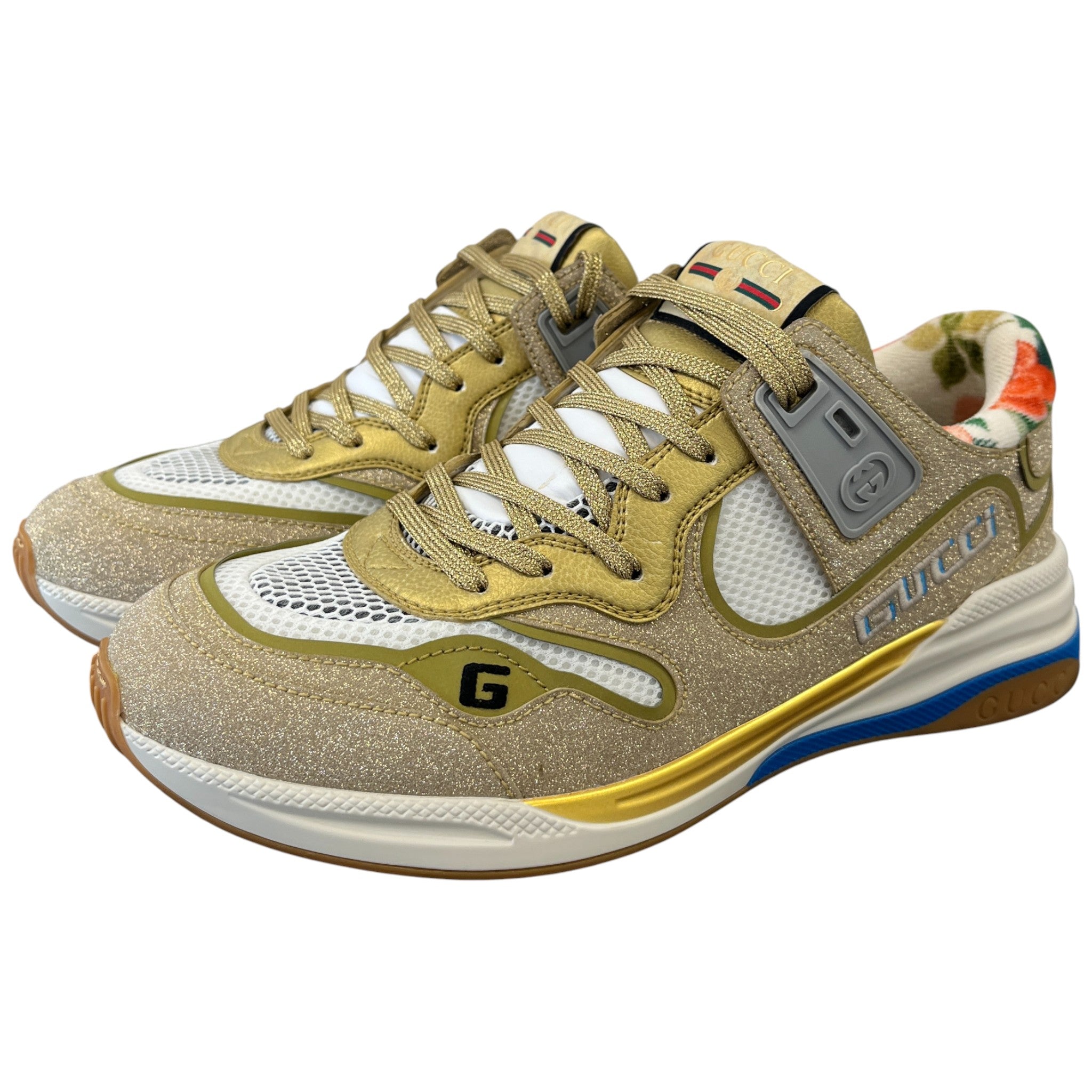 Men's Ultrapace Glitter Low Trainers Gold Size EU 41 / UK 7