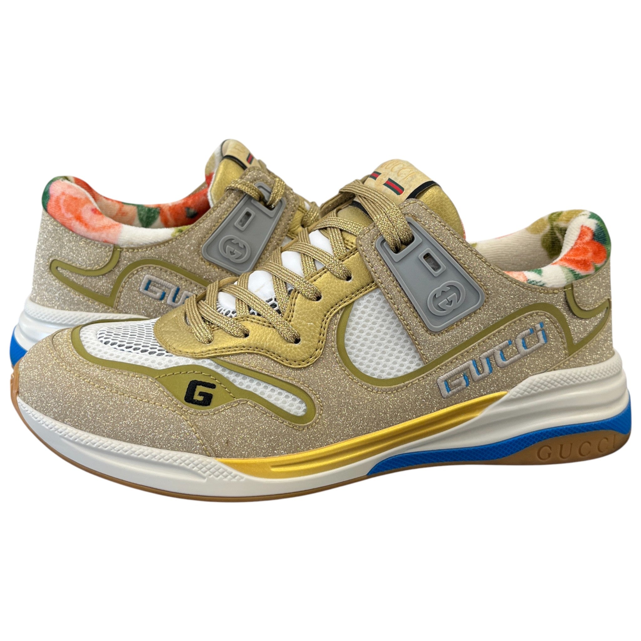 Men's Ultrapace Glitter Low Trainers Gold Size EU 41 / UK 7