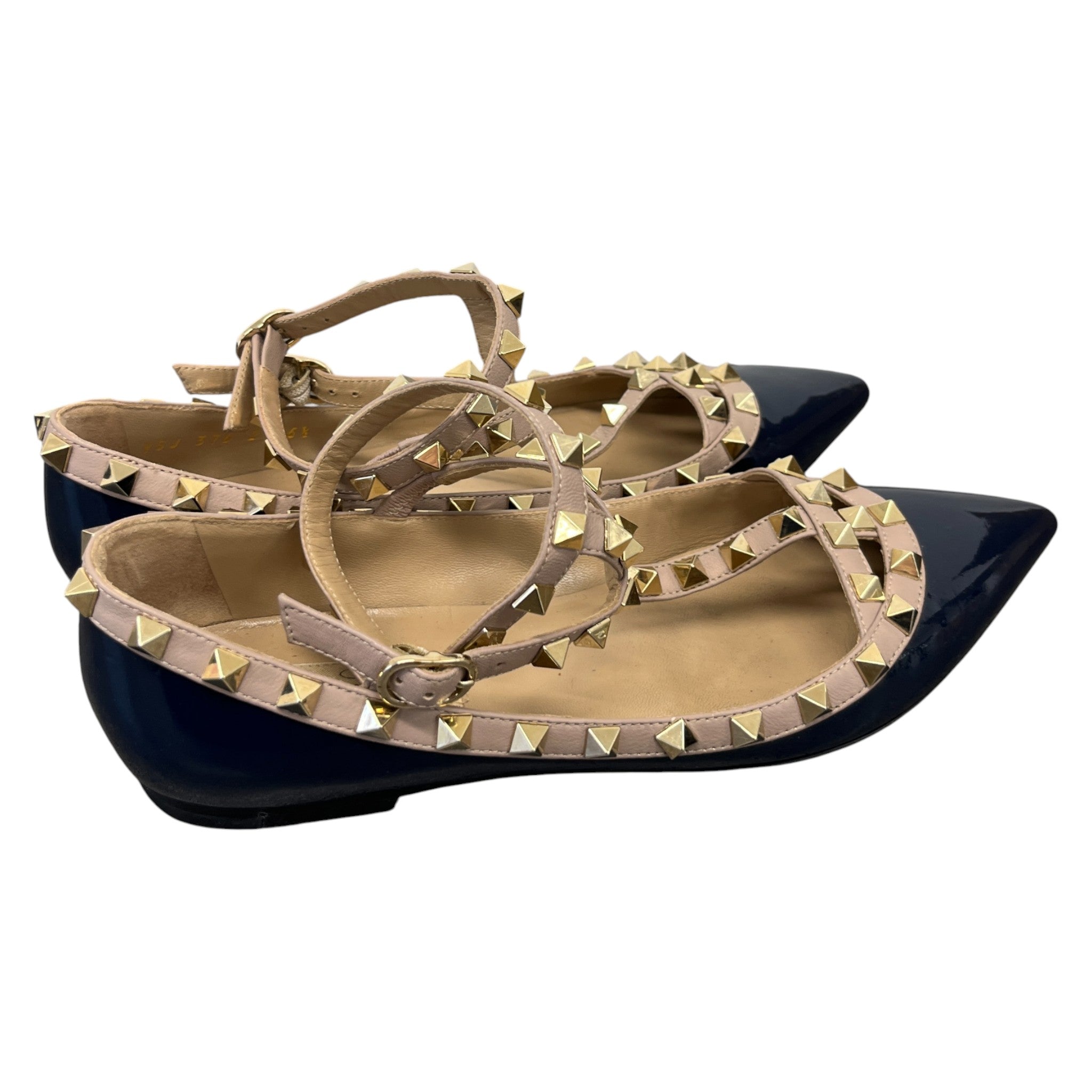 Women's Rockstud Caged Ballet Loafers Navy Size EU 36.5 / UK 3.5