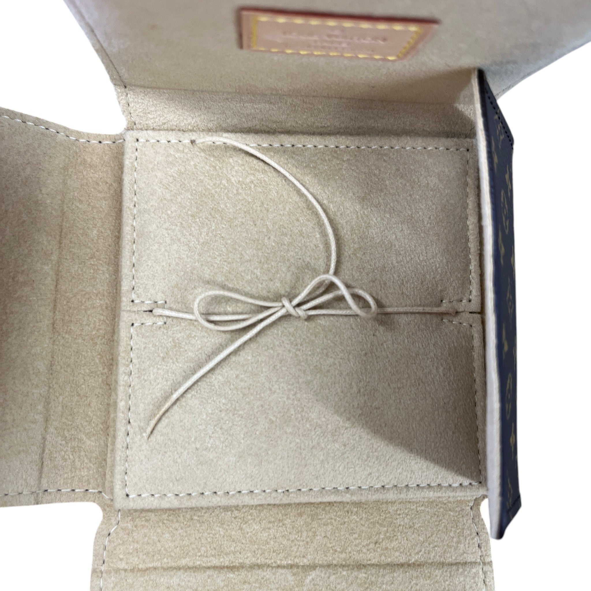 Women's Monogram Folding Jewellery Pouch Wallet Brown