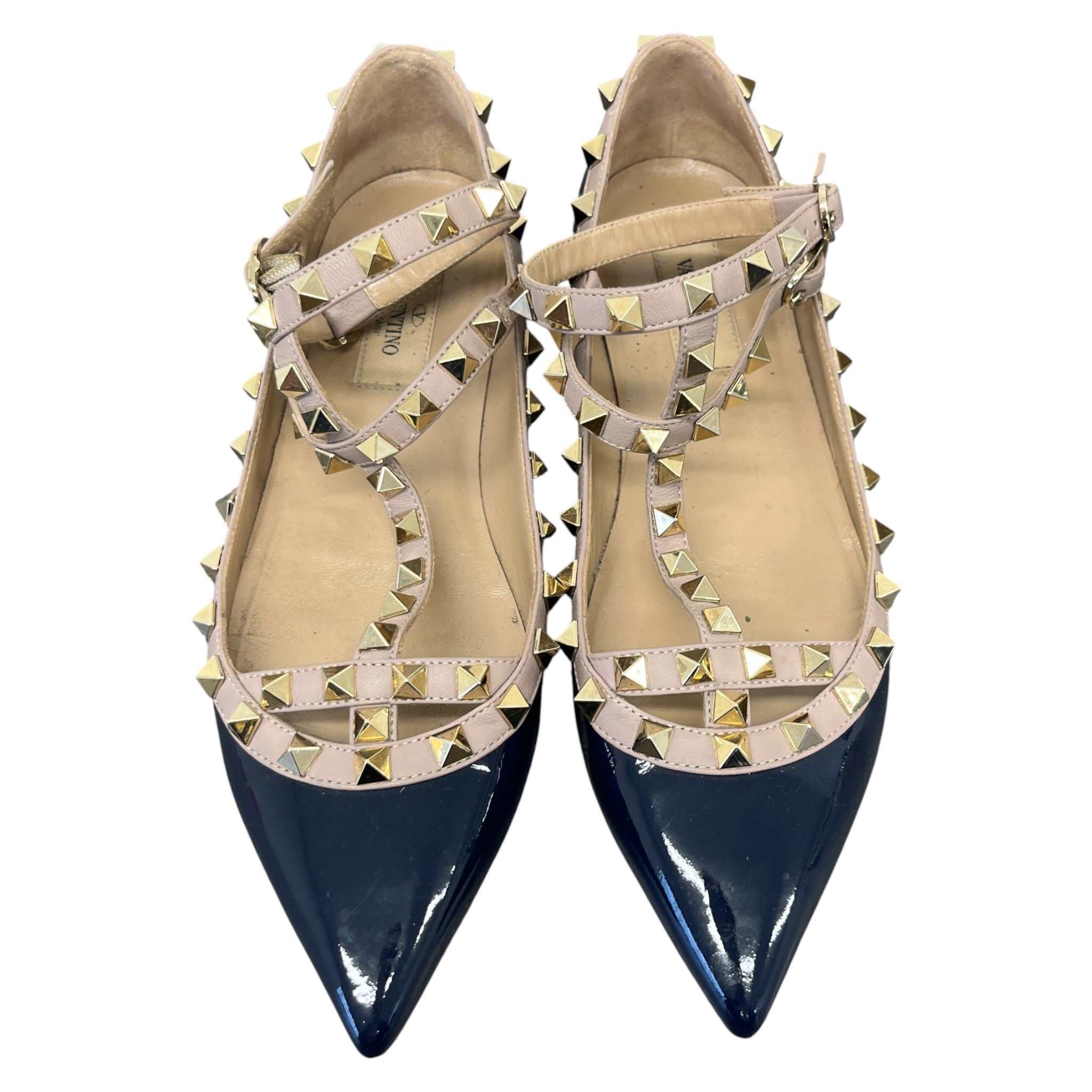 Women's Rockstud Caged Ballet Loafers Navy Size EU 36.5 / UK 3.5