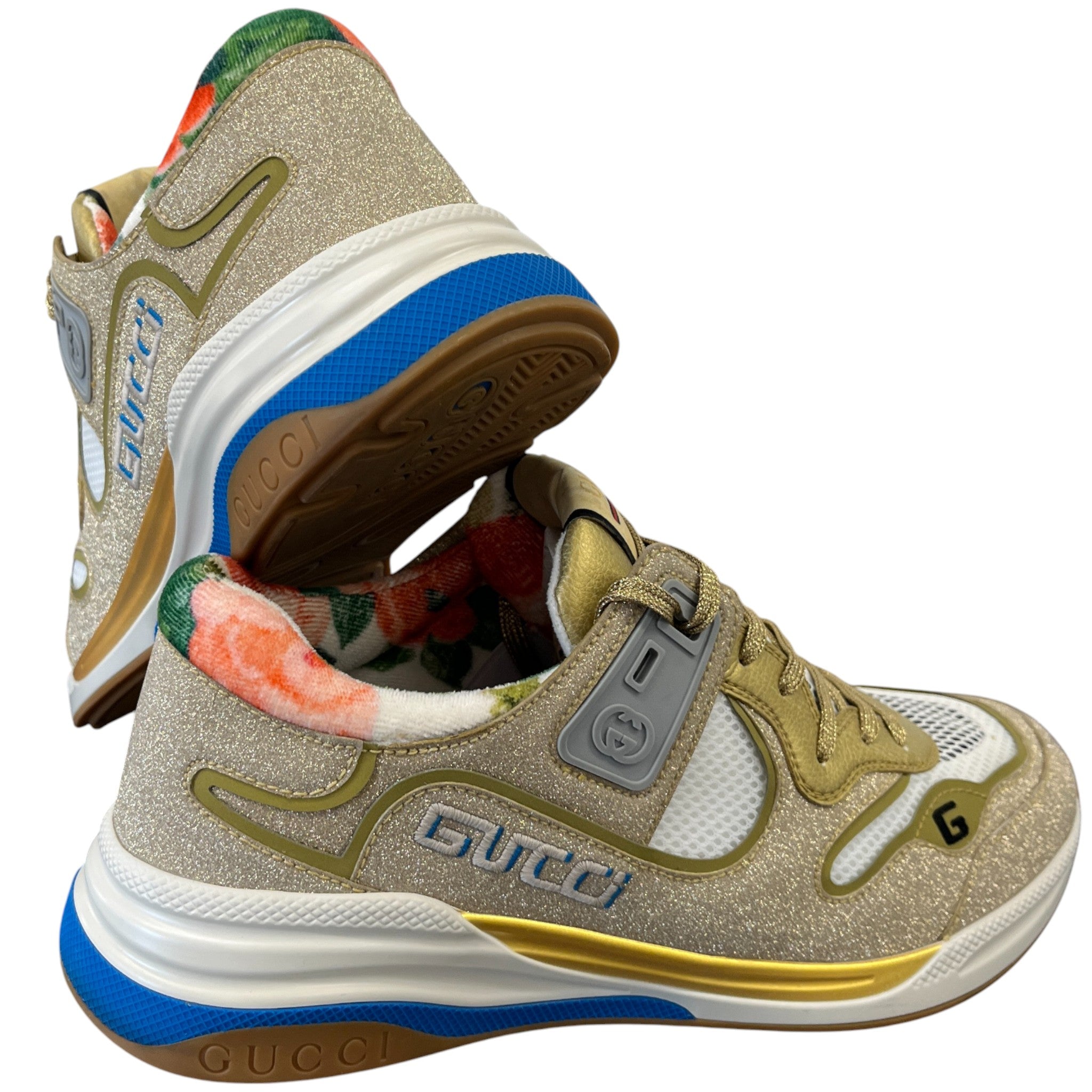 Men's Ultrapace Glitter Low Trainers Gold Size EU 41 / UK 7