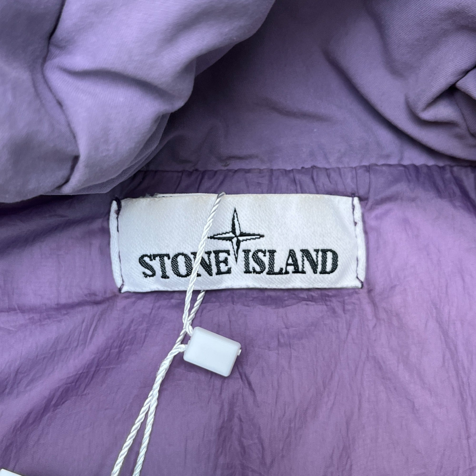 Men's Applique Logo Crinkle Reps Down Jacket Purple Size S