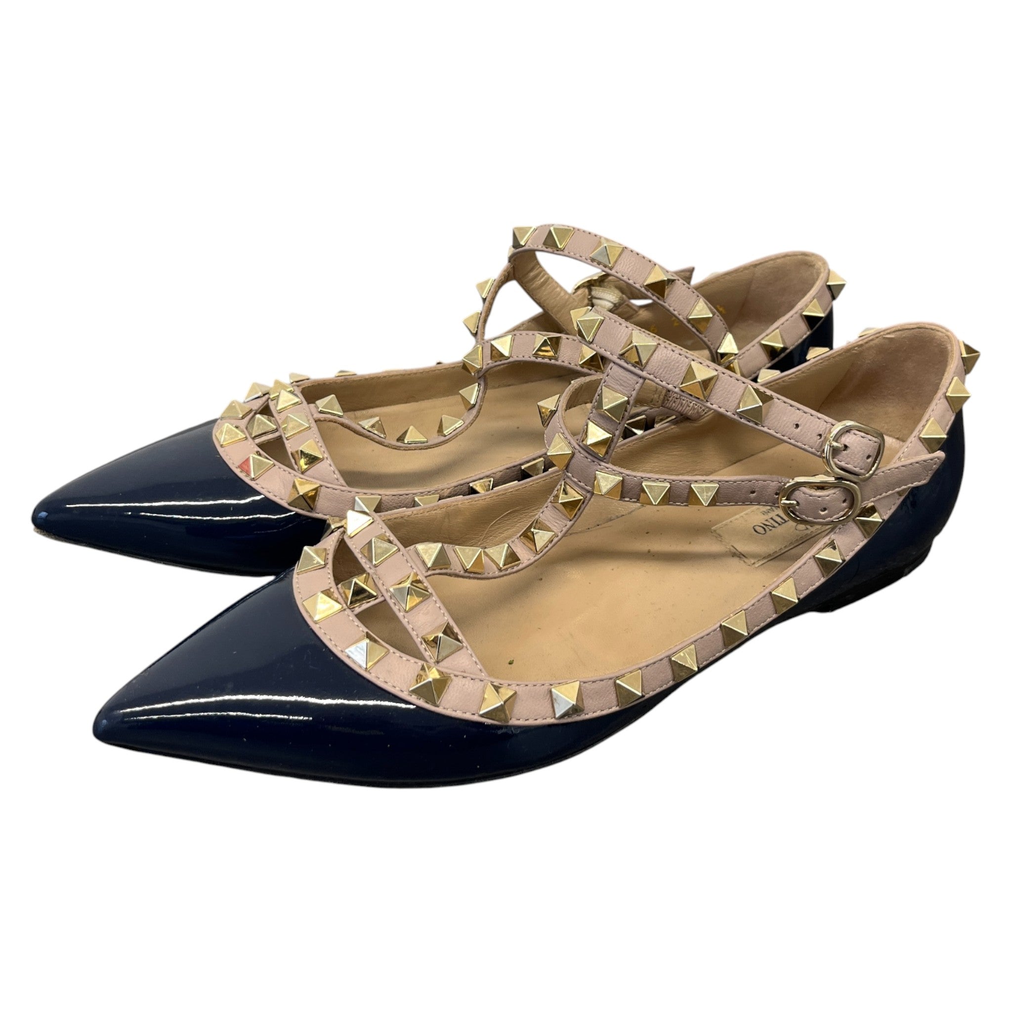 Women's Rockstud Caged Ballet Loafers Navy Size EU 36.5 / UK 3.5