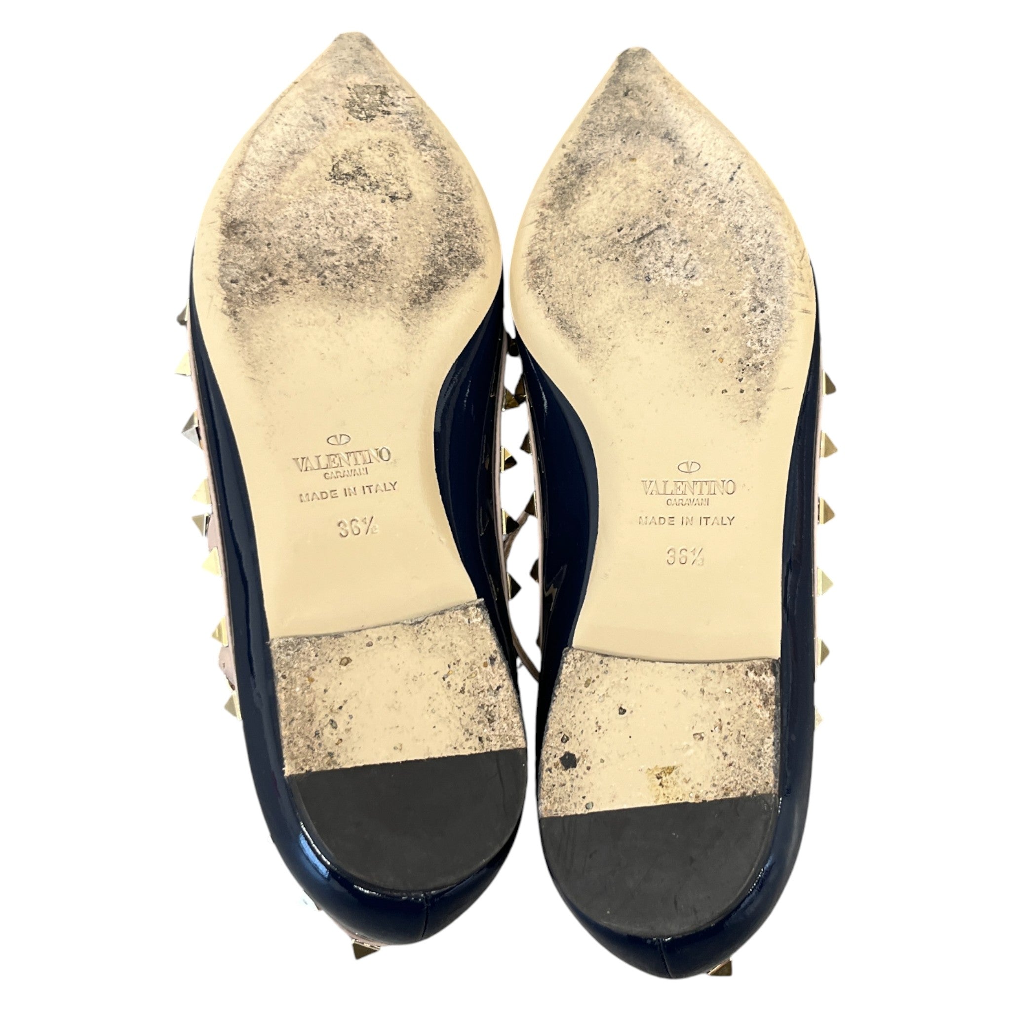 Women's Rockstud Caged Ballet Loafers Navy Size EU 36.5 / UK 3.5