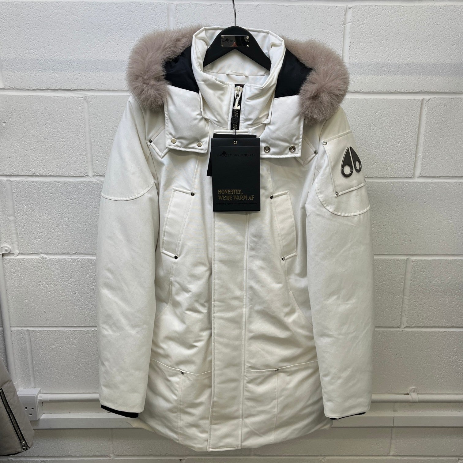 Men's Stirling Parka Down Jacket White Size M
