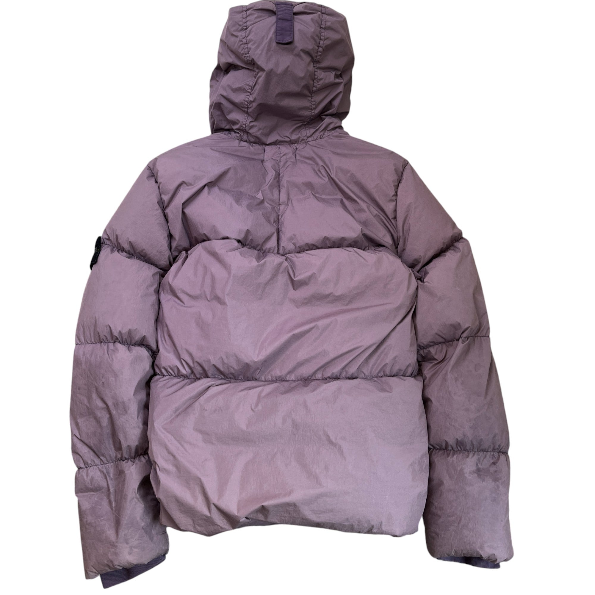 Men's Applique Logo Crinkle Reps Down Jacket Purple Size S