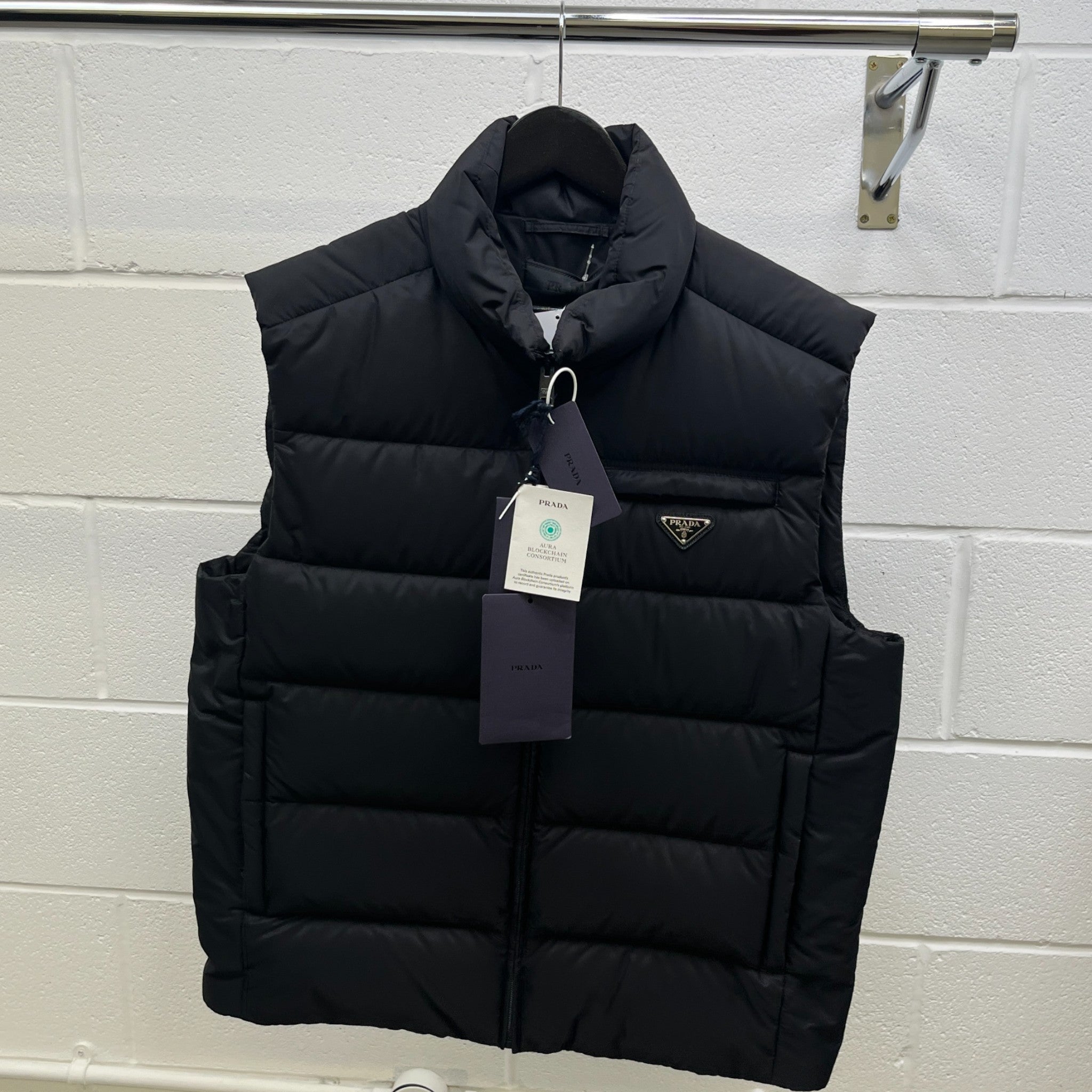 Men's Plaque Logo Gilet Black Size IT 54 / XXL