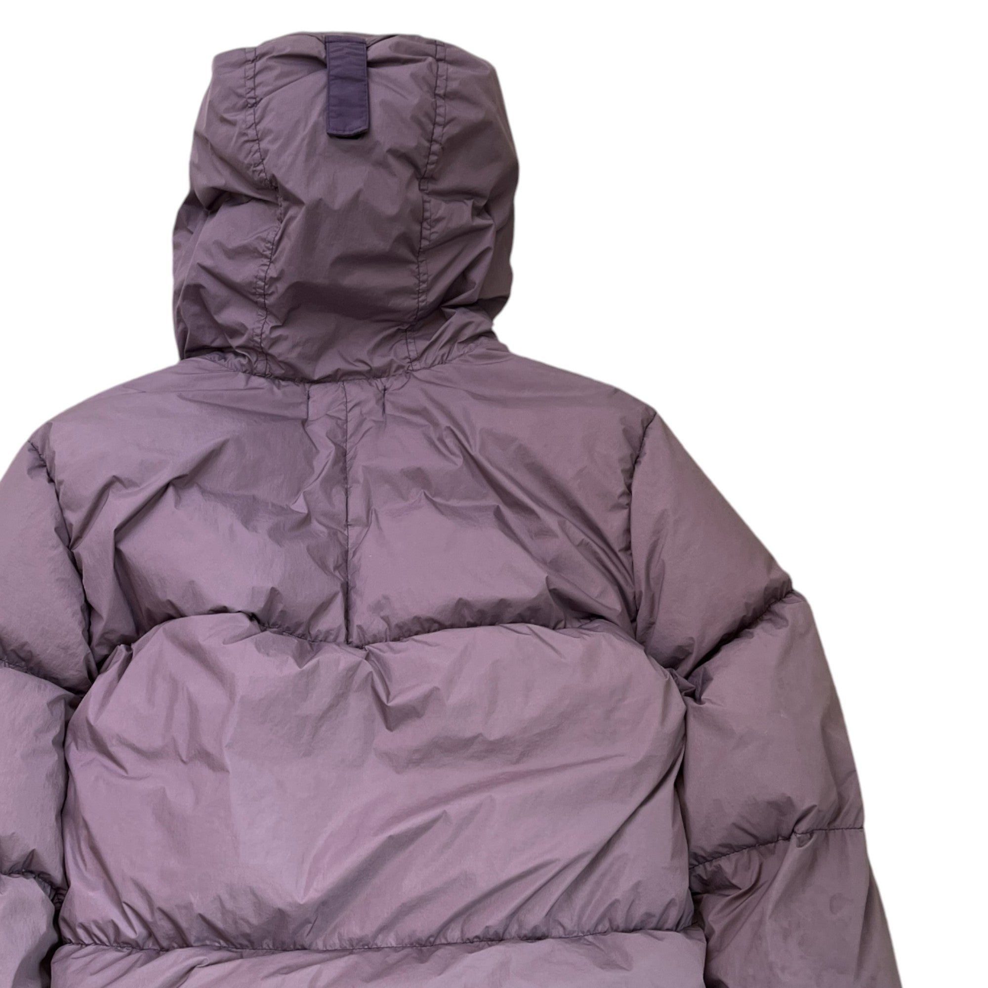 Men's Applique Logo Crinkle Reps Down Jacket Purple Size S