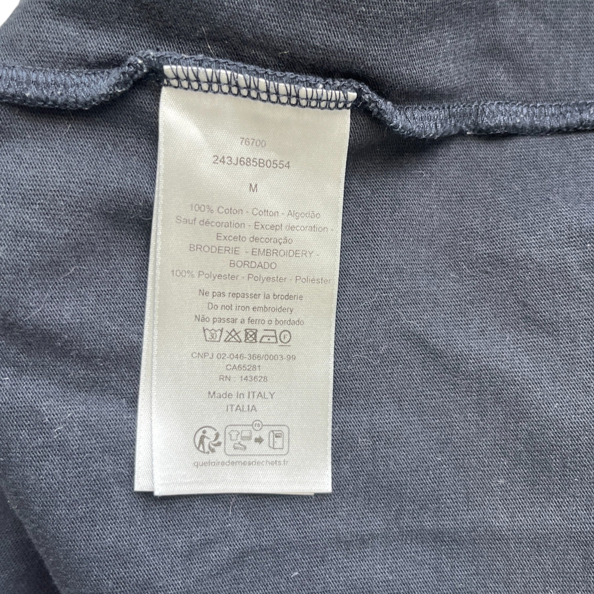 Men's Couture Embroidered T-Shirt Black Size M