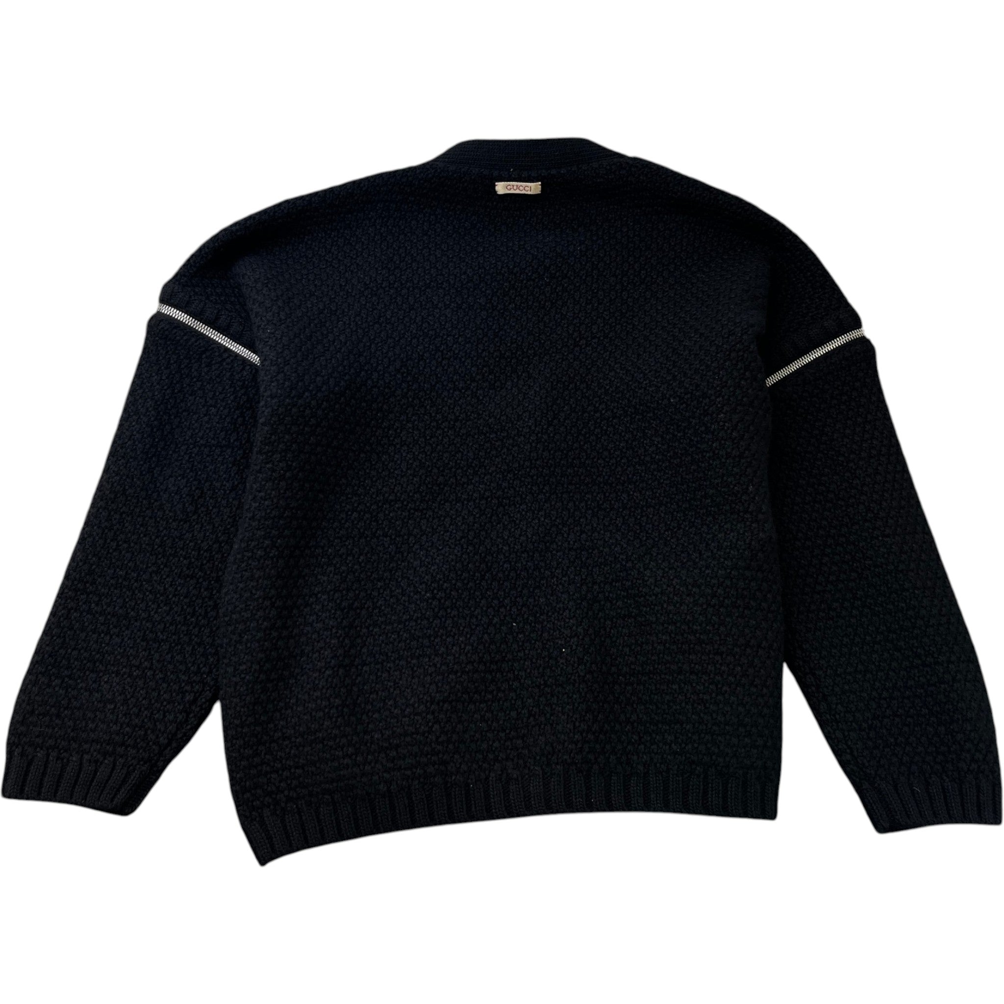 Men's Detachable-Sleeve Cable-Knit Cardigan Black Size M