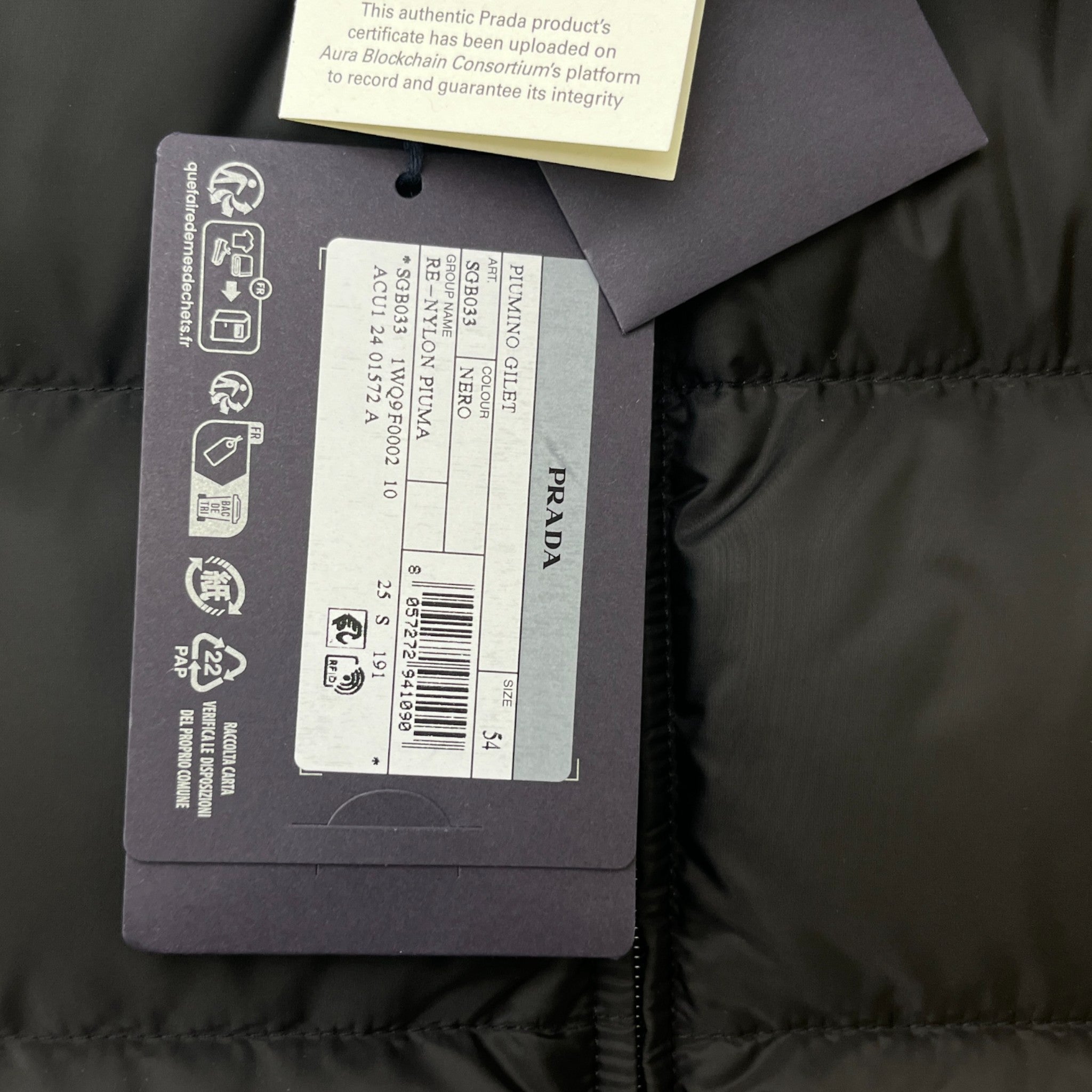 Men's Plaque Logo Gilet Black Size IT 54 / XXL